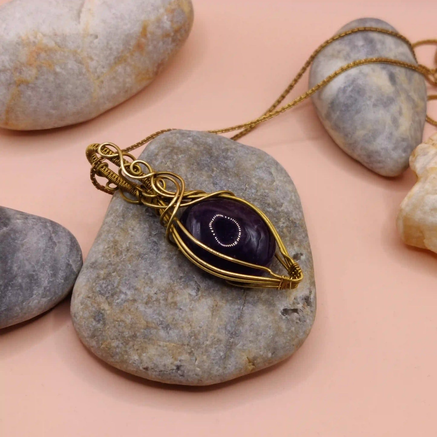 Asmee- Amethyst Necklace- 003 SA1 By Sanguine Aura Handcrafted jewellery