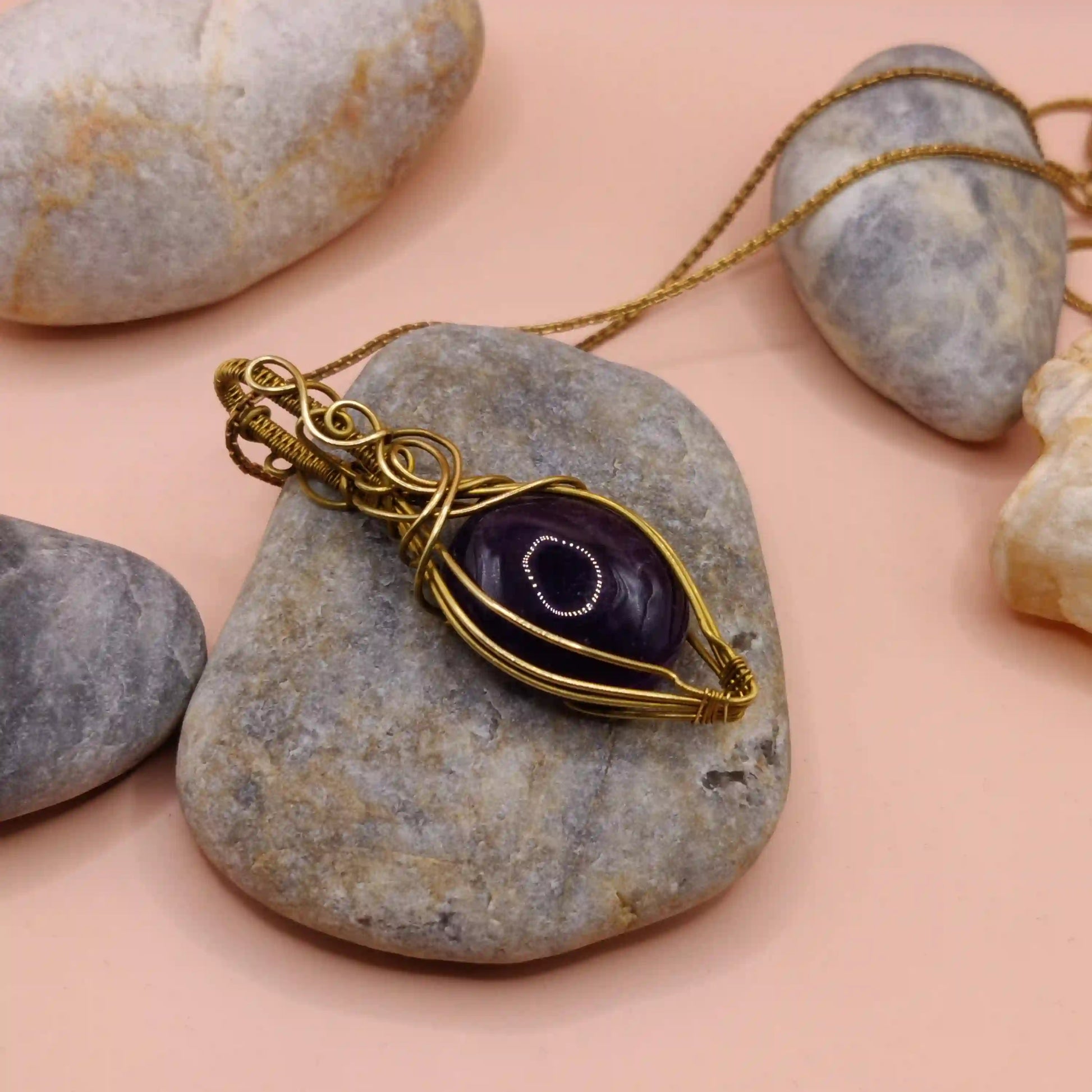Asmee- Amethyst Necklace- 003 SA1 By Sanguine Aura Handcrafted jewellery