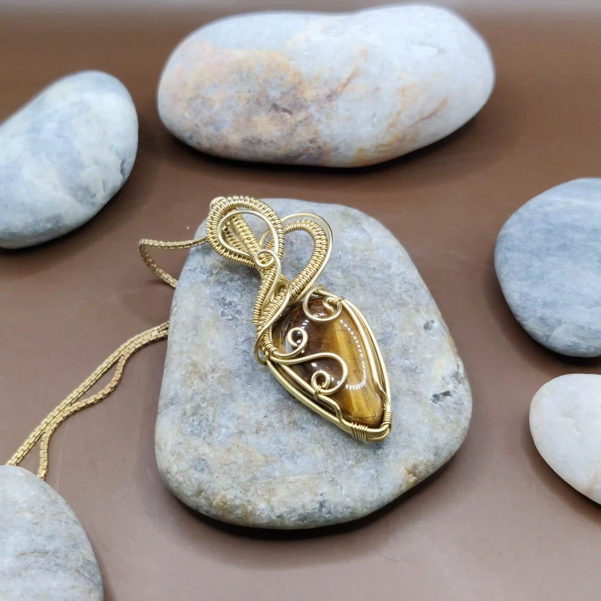 Ayaan - Tiger's Eye Necklace 003 SA2 By Sanguine Aura Handcrafted Jewellery