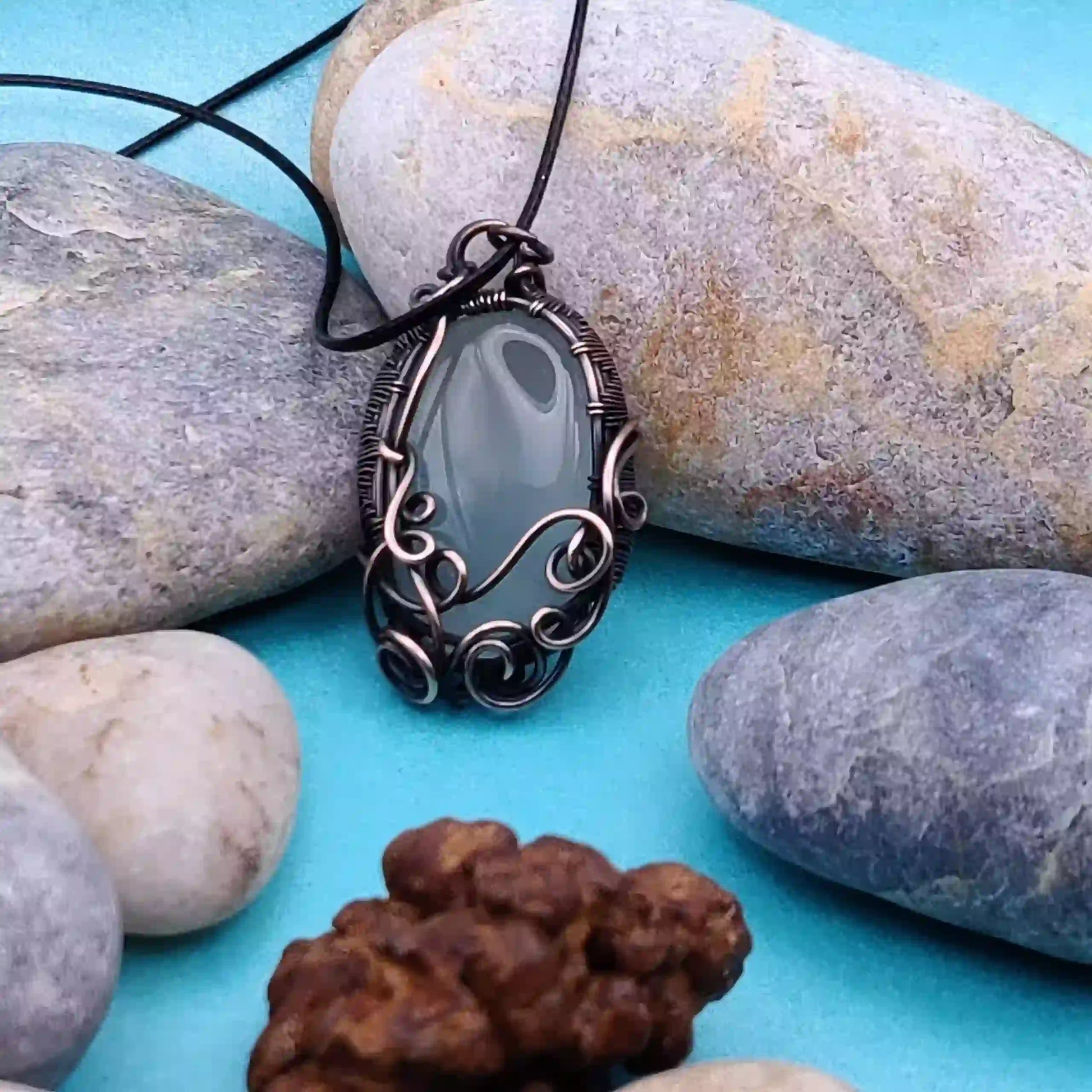 Blair_Aqua_Chalcedony_Necklace_SA3 By Sanguine Aura Handcrafted Jewellery