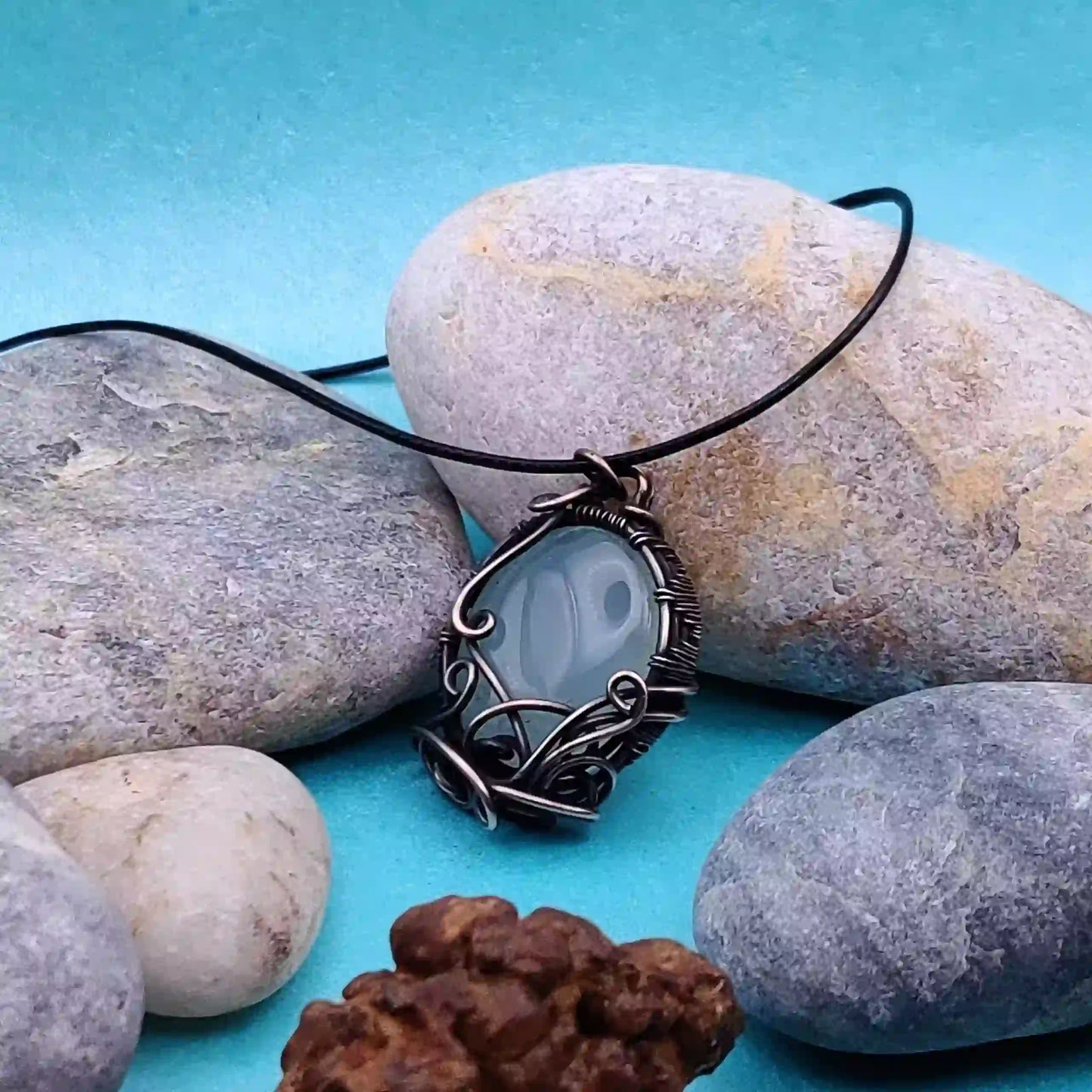 Blair_Aqua_Chalcedony_Necklace_SA7 By Sanguine Aura Handcrafted Jewellery
