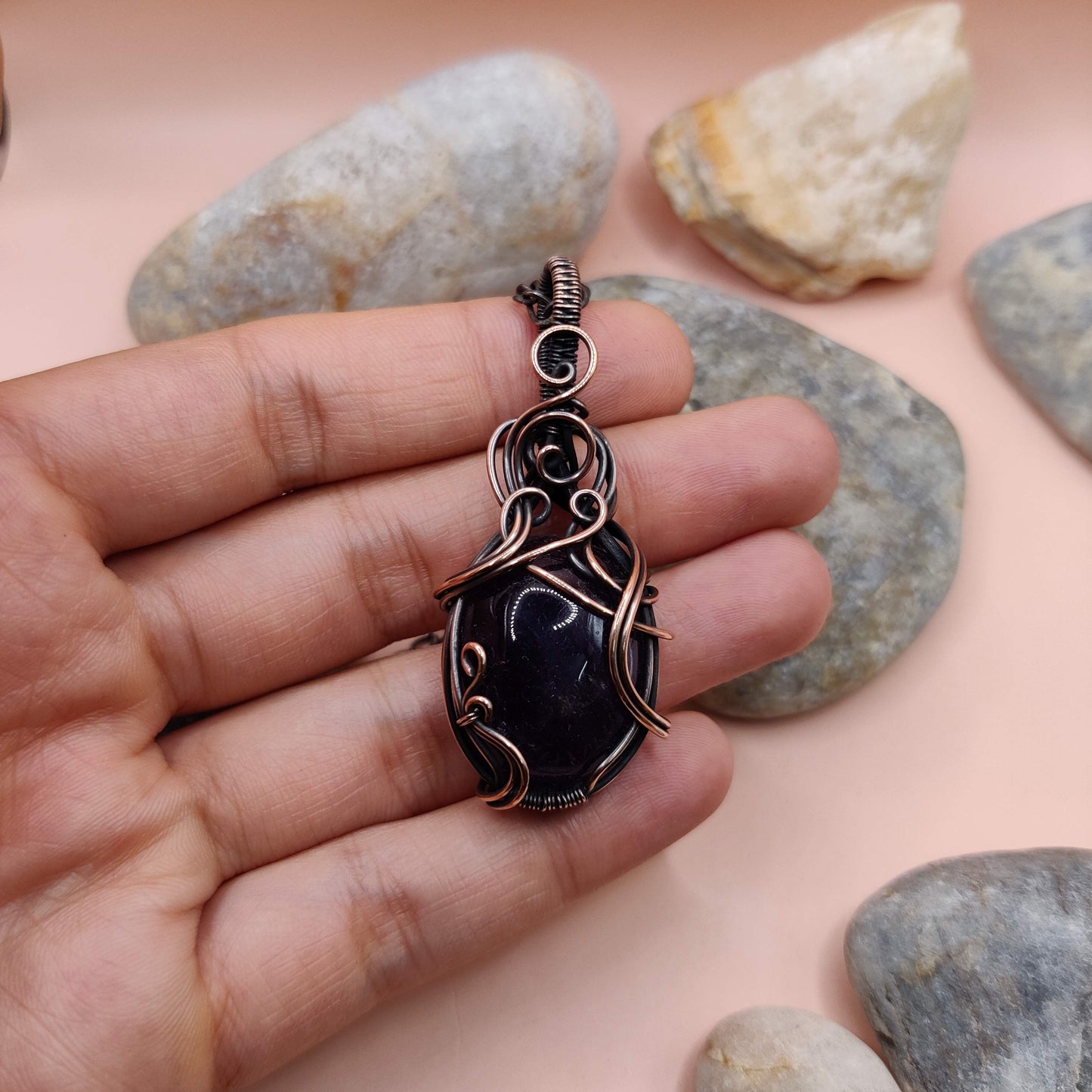 Carina - Amethyst Necklace 001 By Sanguine Aura Handcrafted Jewellery. Healing Benefits Of Amethyst - eases stress, promotes sleep, and brings clarity.