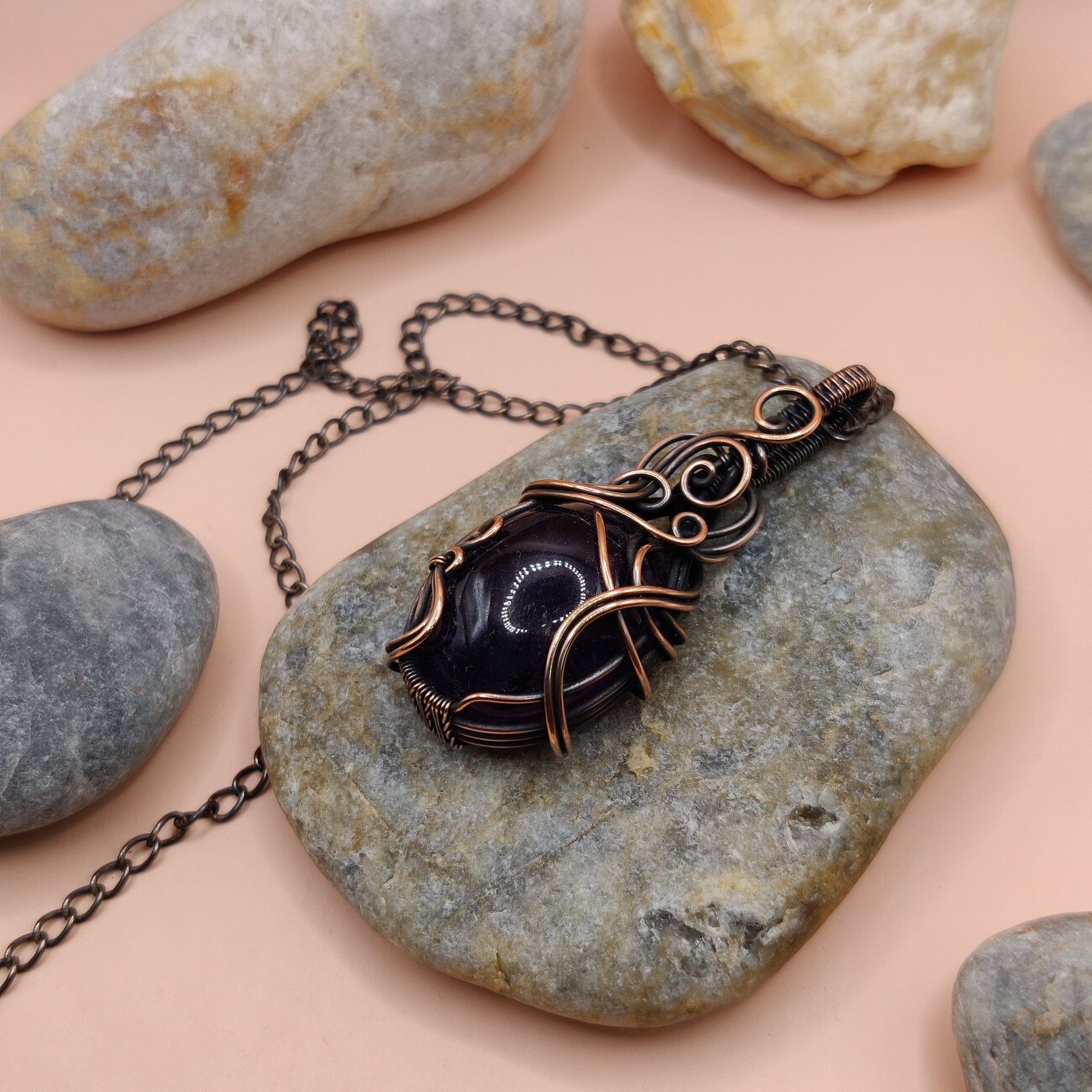 Carina - Amethyst Necklace 001 SA1 By Sanguine Aura Handcrafted Jewellery