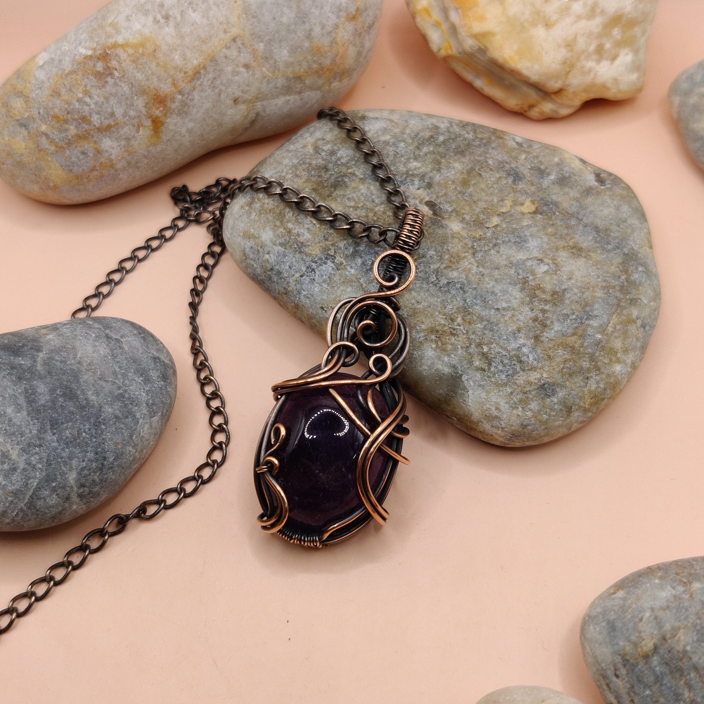Carina - Amethyst Necklace 001 SA3 By Sanguine Aura Handcrafted Jewellery