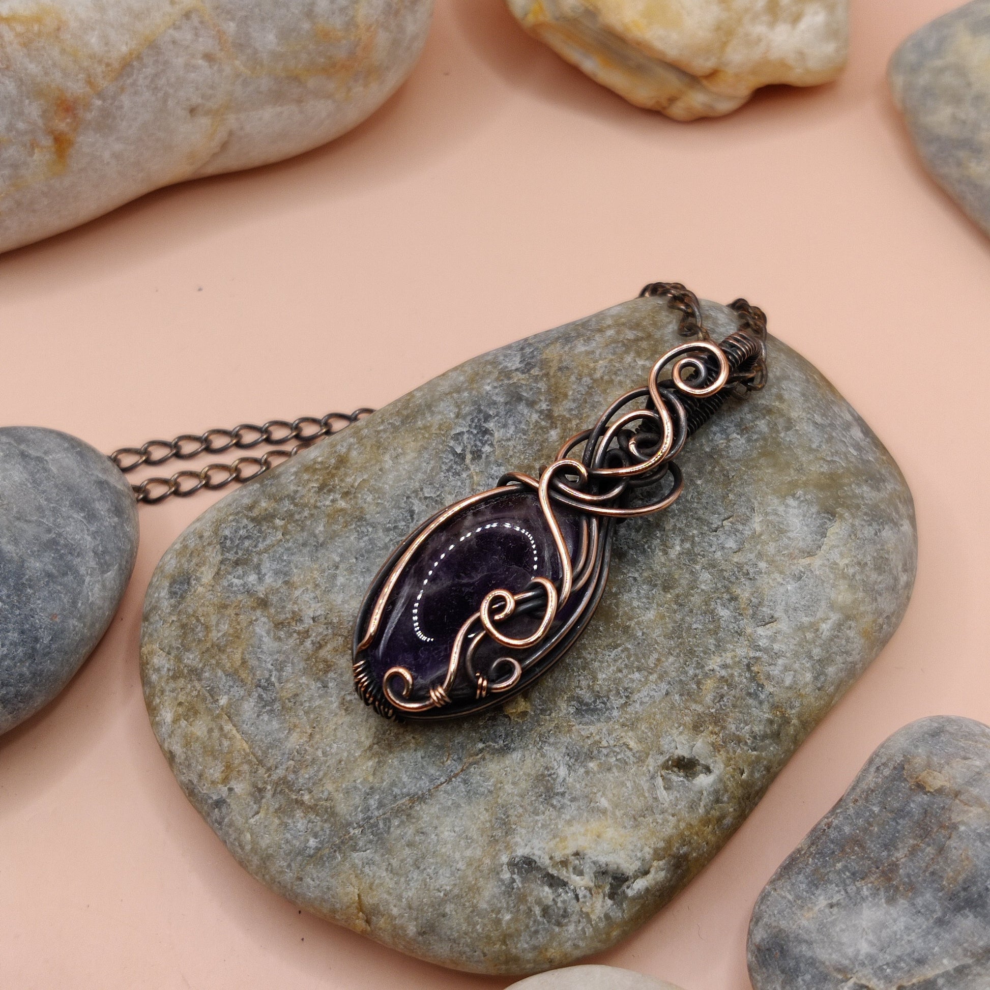 Carina - Amethyst Necklace SA3 By Sanguine Aura Handcrafted Jewellery