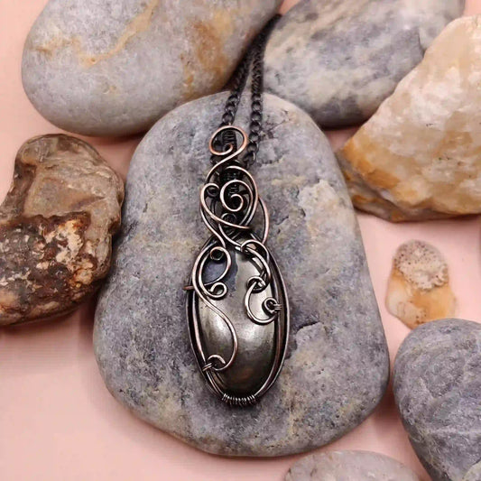 Carina Pyrite Necklace- 003 By Sanguine Aura Handcrafted Jewellery