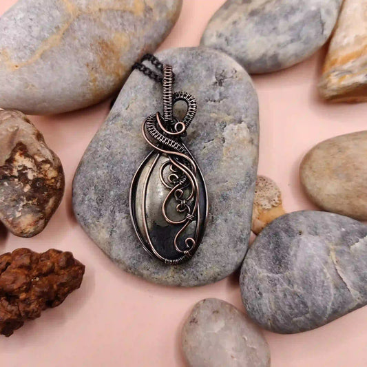Carina Pyrite Necklace- 005 SA1 By Sanguine Aura Handcrafted Jewellery