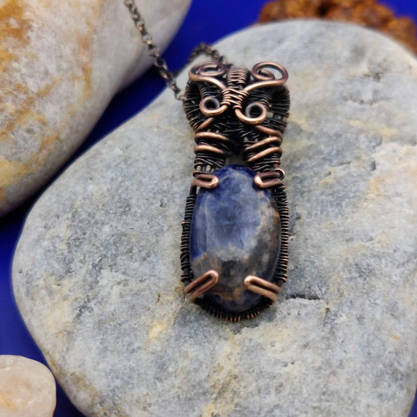 Chaitya- Sodalite Necklace- 003 By Sanguine Aura Handcrafted Jewellery