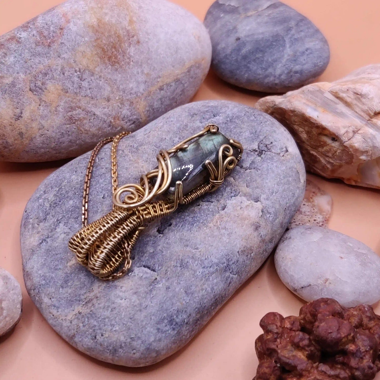 Chaitya - Labradorite Necklace 003 SA1 By Sanguine Aura Handcrafted Jewellery