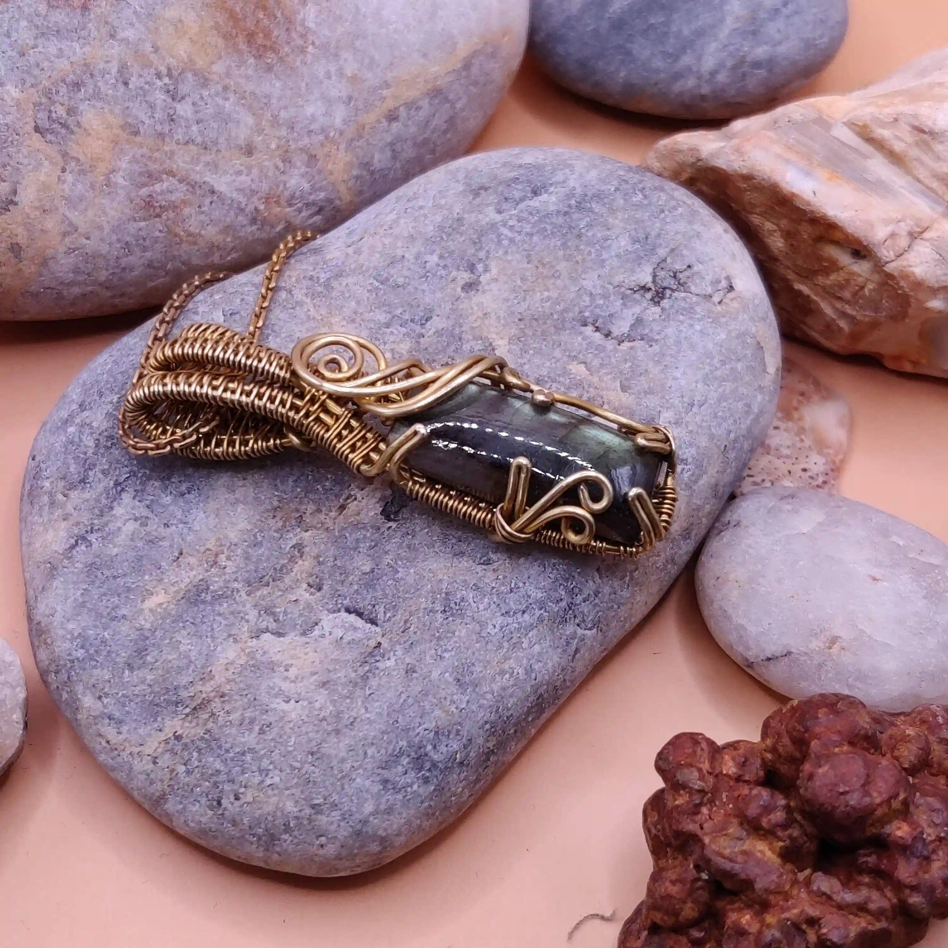 Chaitya - Labradorite Necklace 003 SA2 By Sanguine Aura Handcrafted Jewellery