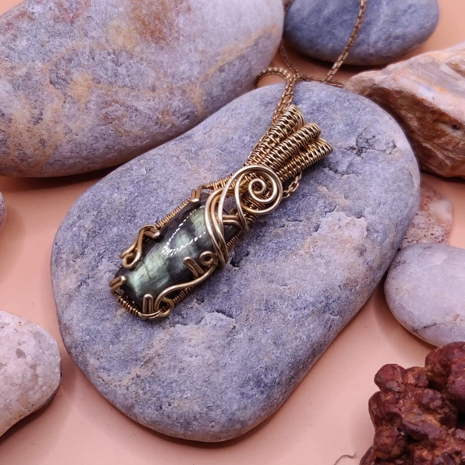 Chaitya - Labradorite Necklace 003 SA4 By Sanguine Aura Handcrafted Jewellery