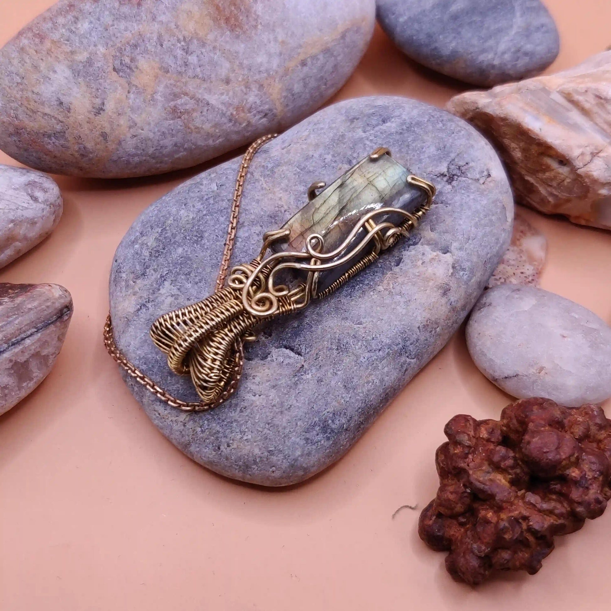 Chaitya - Labradorite Necklace 004 SA1 By Sanguine Aura Handcrafted Jewellery