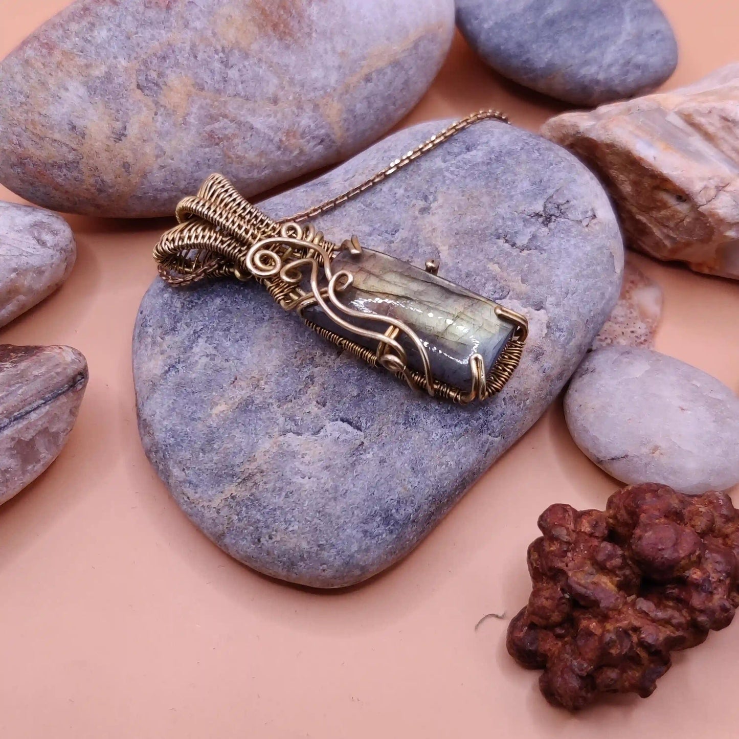 Chaitya - Labradorite Necklace 004 SA2 By Sanguine Aura Handcrafted Jewellery