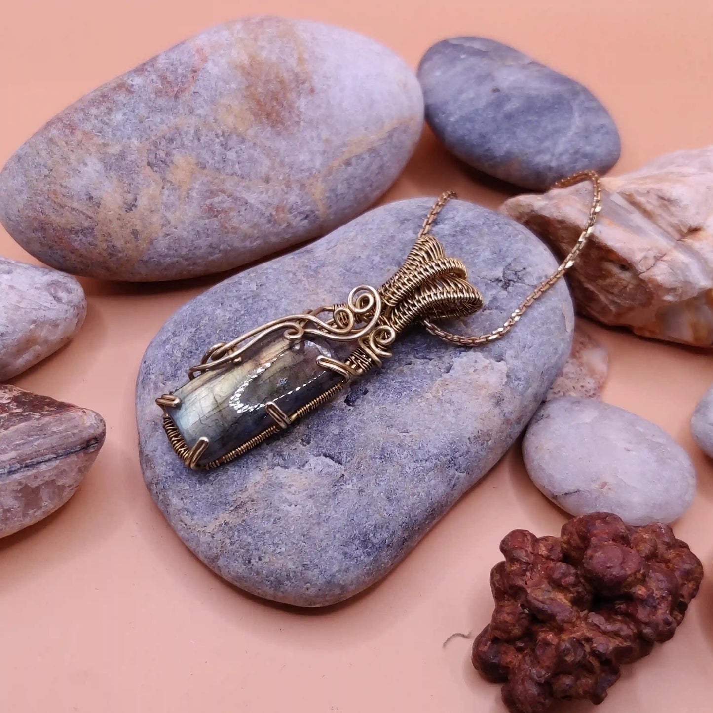 Chaitya - Labradorite Necklace 004 SA3 By Sanguine Aura Handcrafted Jewellery