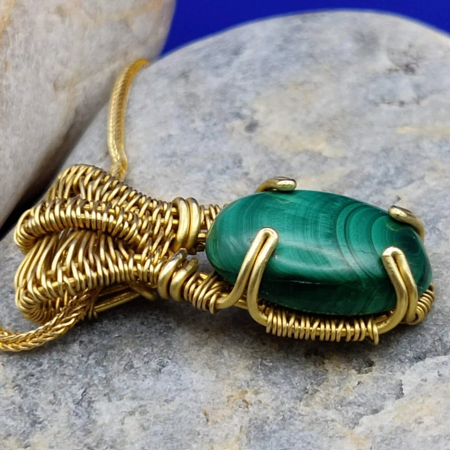 Chaitya - Malachite Necklace 002 SA1 By Sanguine Aura Handcrafted Jewellery