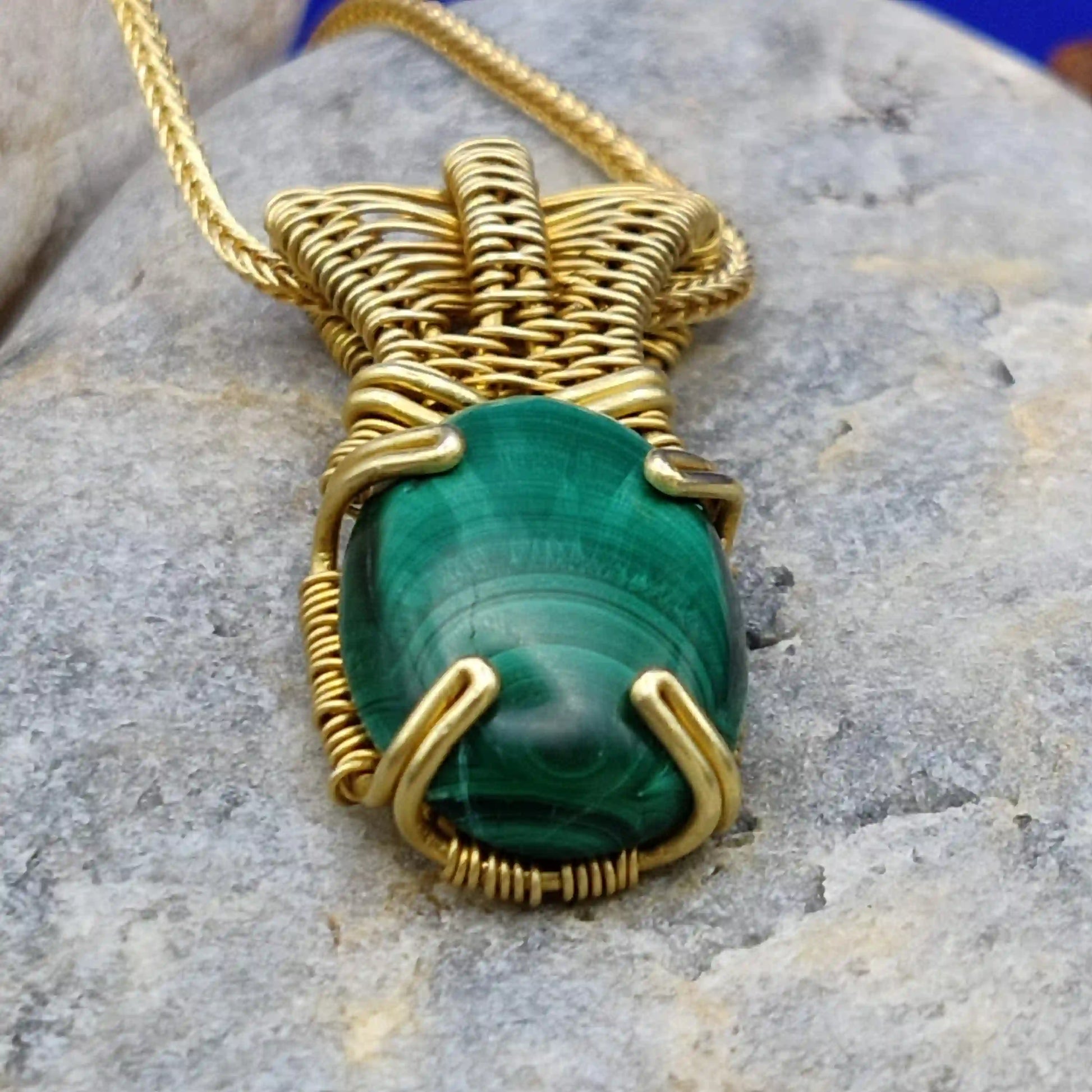 Chaitya - Malachite Necklace 002 SA2 By Sanguine Aura Handcrafted Jewellery