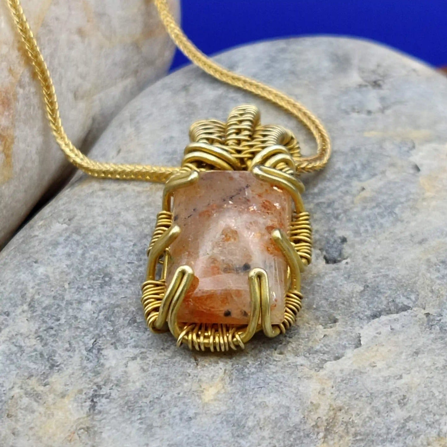 Chaitya - Sunstone Necklace SA2 By Sanguine Aura Handcrafted Jewellery