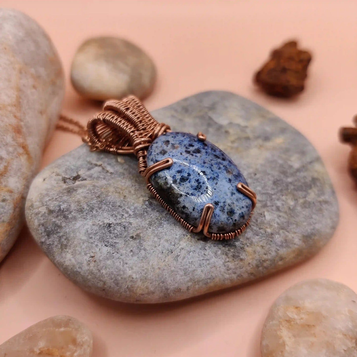 Chaitya Dumortierite necklace SA1 By Sanguine Aura Handcrafted Jewellery