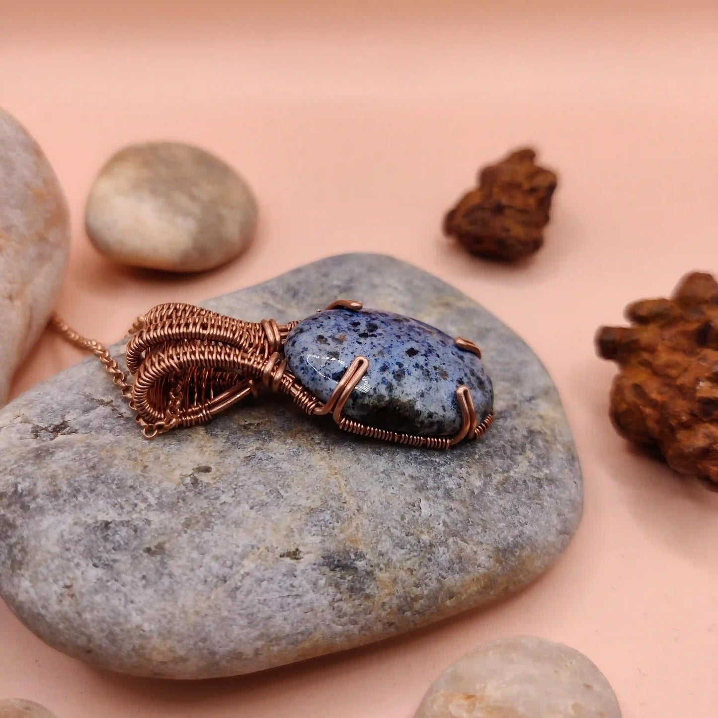 Chaitya Dumortierite necklace By Sanguine Aura Handcrafted Jewellery