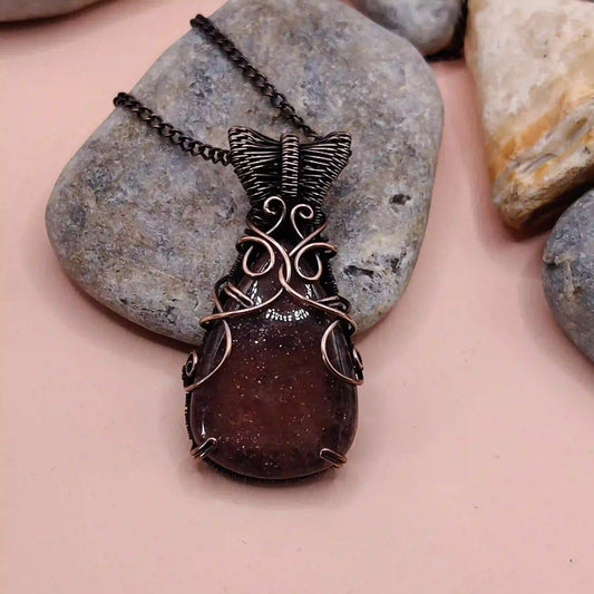 Chaitya Strawberry Quartz Necklace 002 By Sanguine Aura Handcrafted Jewellery