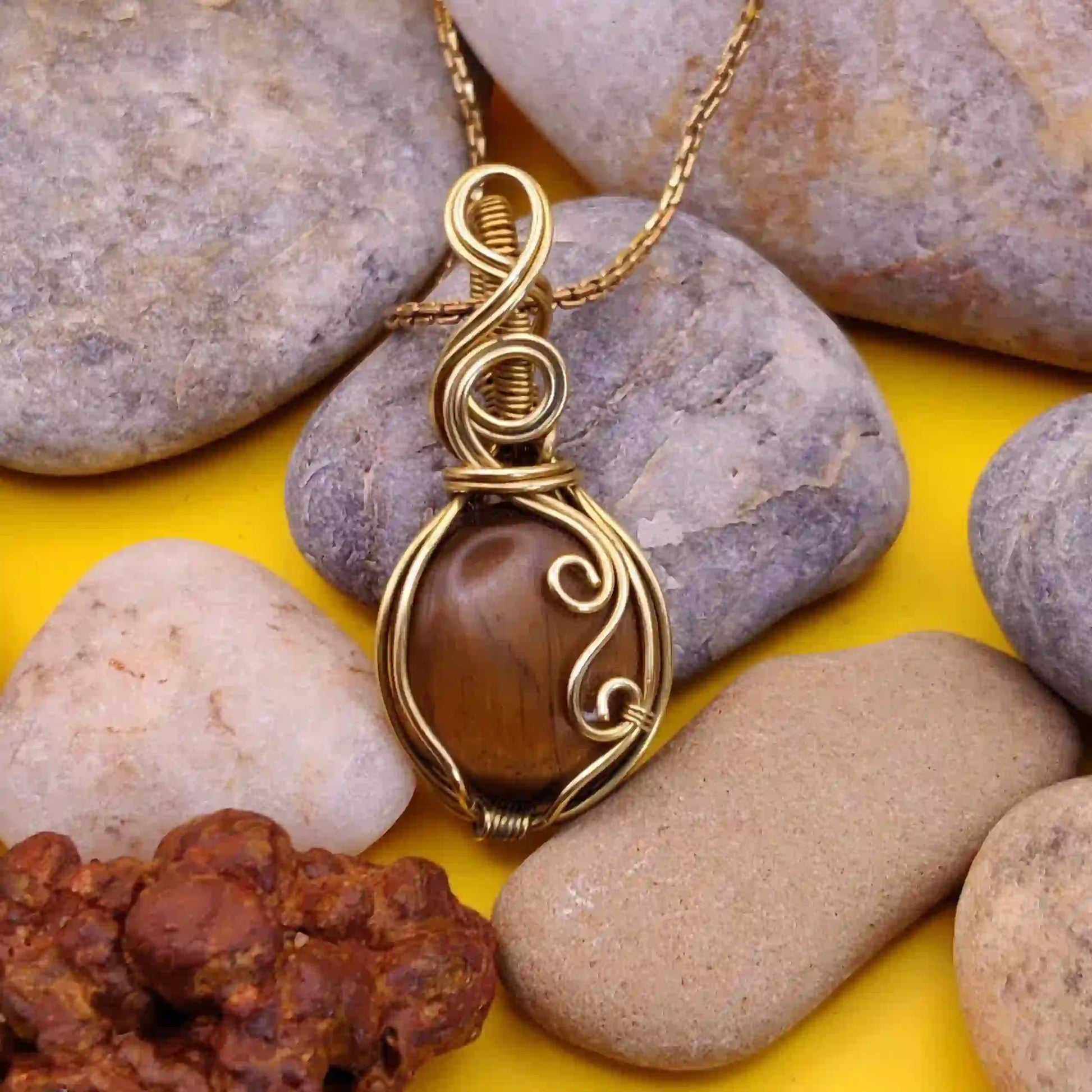 Chandna_Tiger_s_Eye_Necklace_SA1 By Sanguine Aura Handcrafted Jewellery
