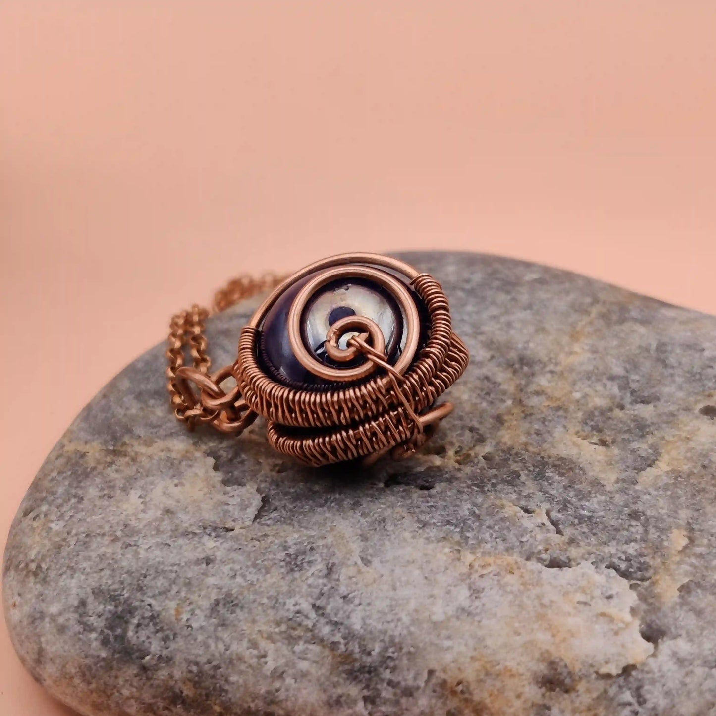 Chavi - Glass Sphere Necklace SA1 By Sanguine Aura Handcrafted Jewellery