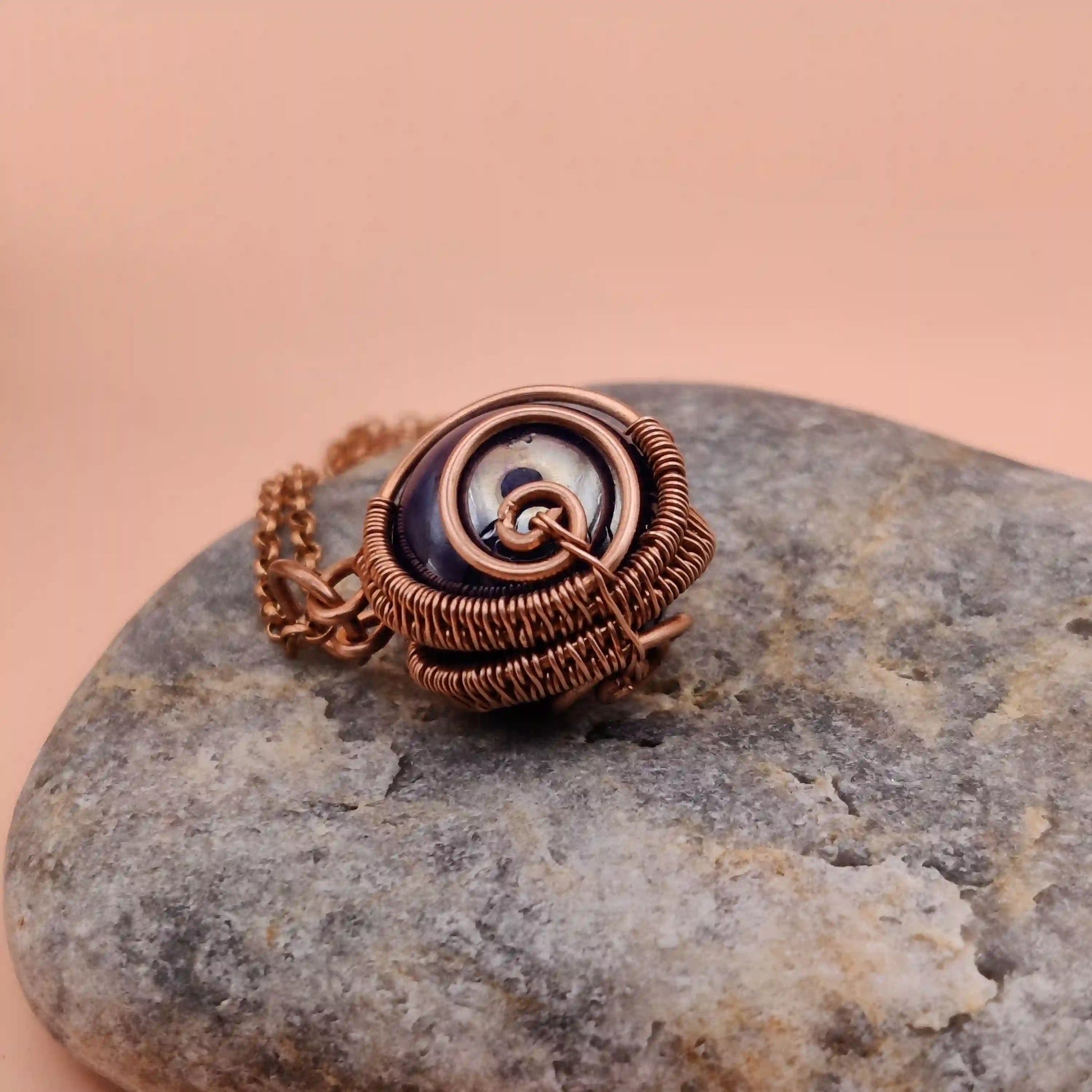 Chavi - Glass Sphere Necklace SA1 By Sanguine Aura Handcrafted Jewellery