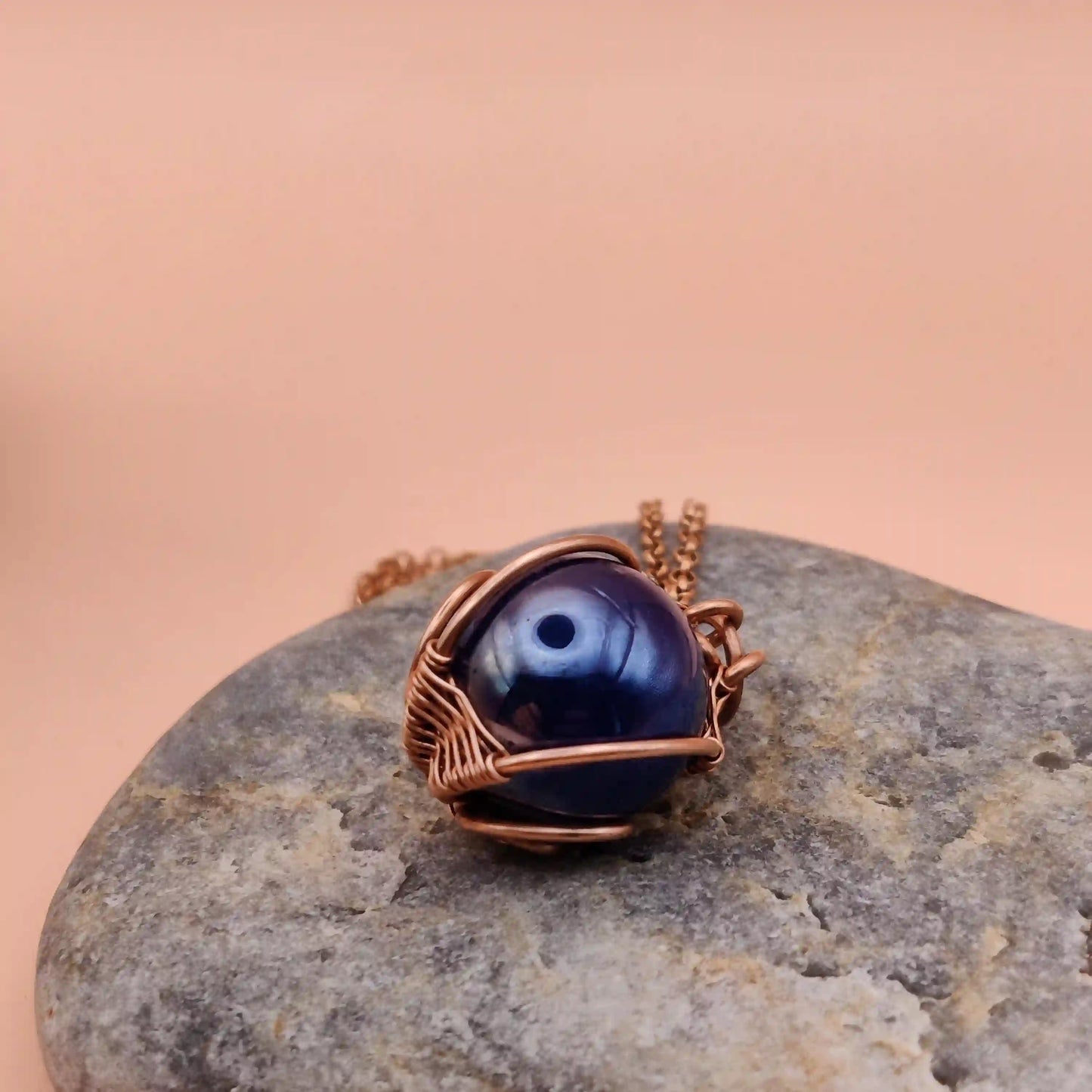 Chavi - Glass Sphere Necklace SA2 By Sanguine Aura Handcrafted Jewellery