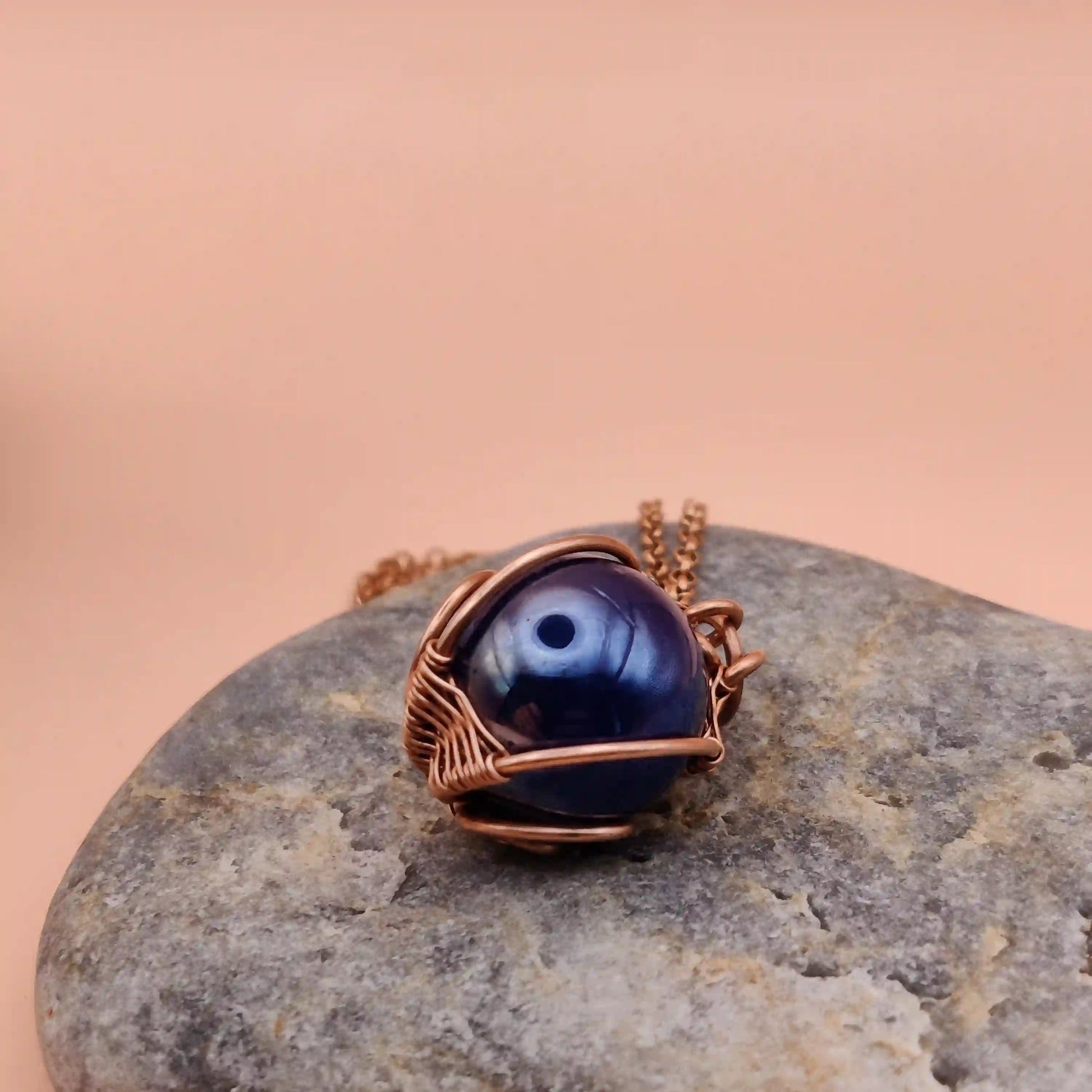 Chavi - Glass Sphere Necklace SA2 By Sanguine Aura Handcrafted Jewellery