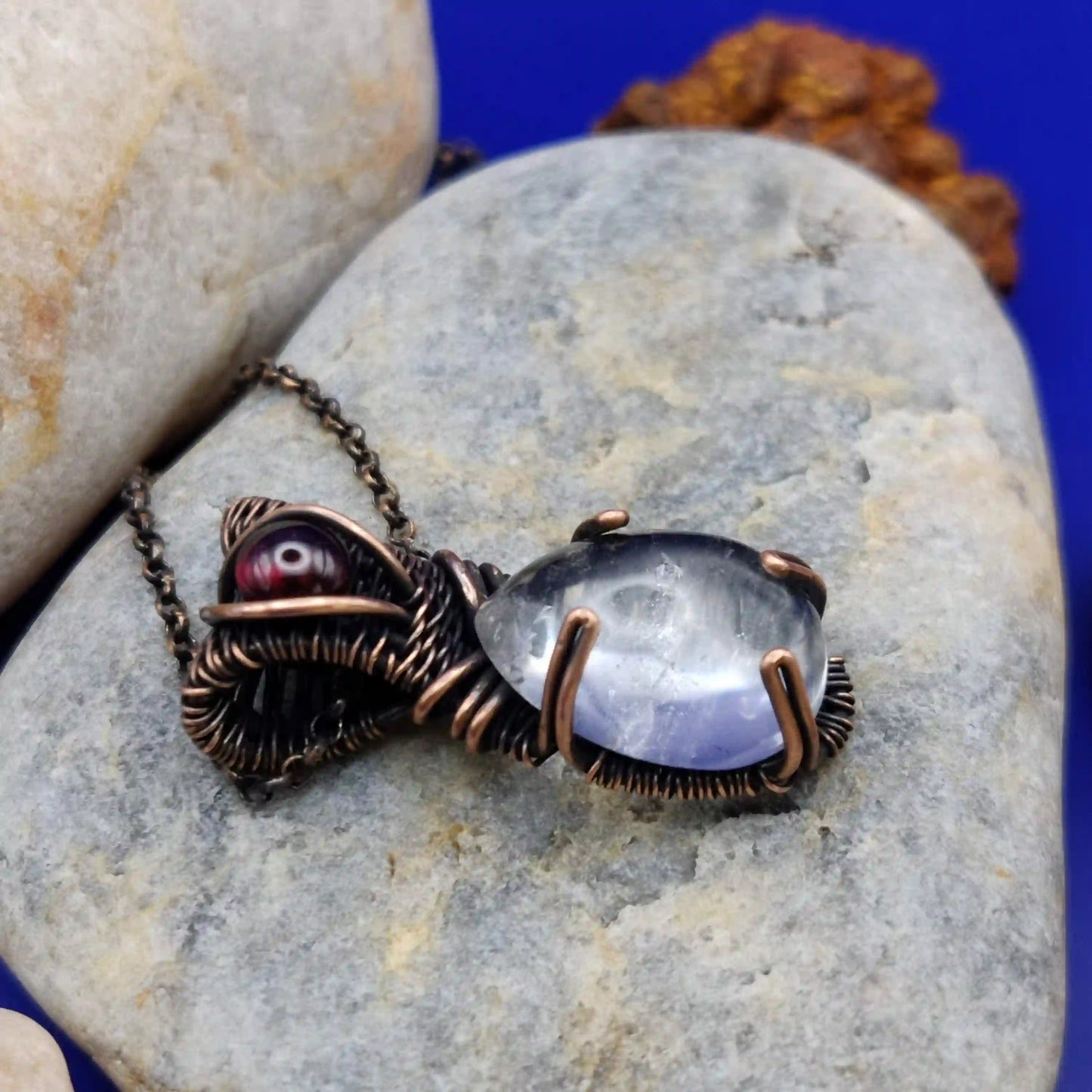 Daiva-Clear Quartz And Garnet Necklace-003 By Sanguine Aura Handcrafted Jewellery