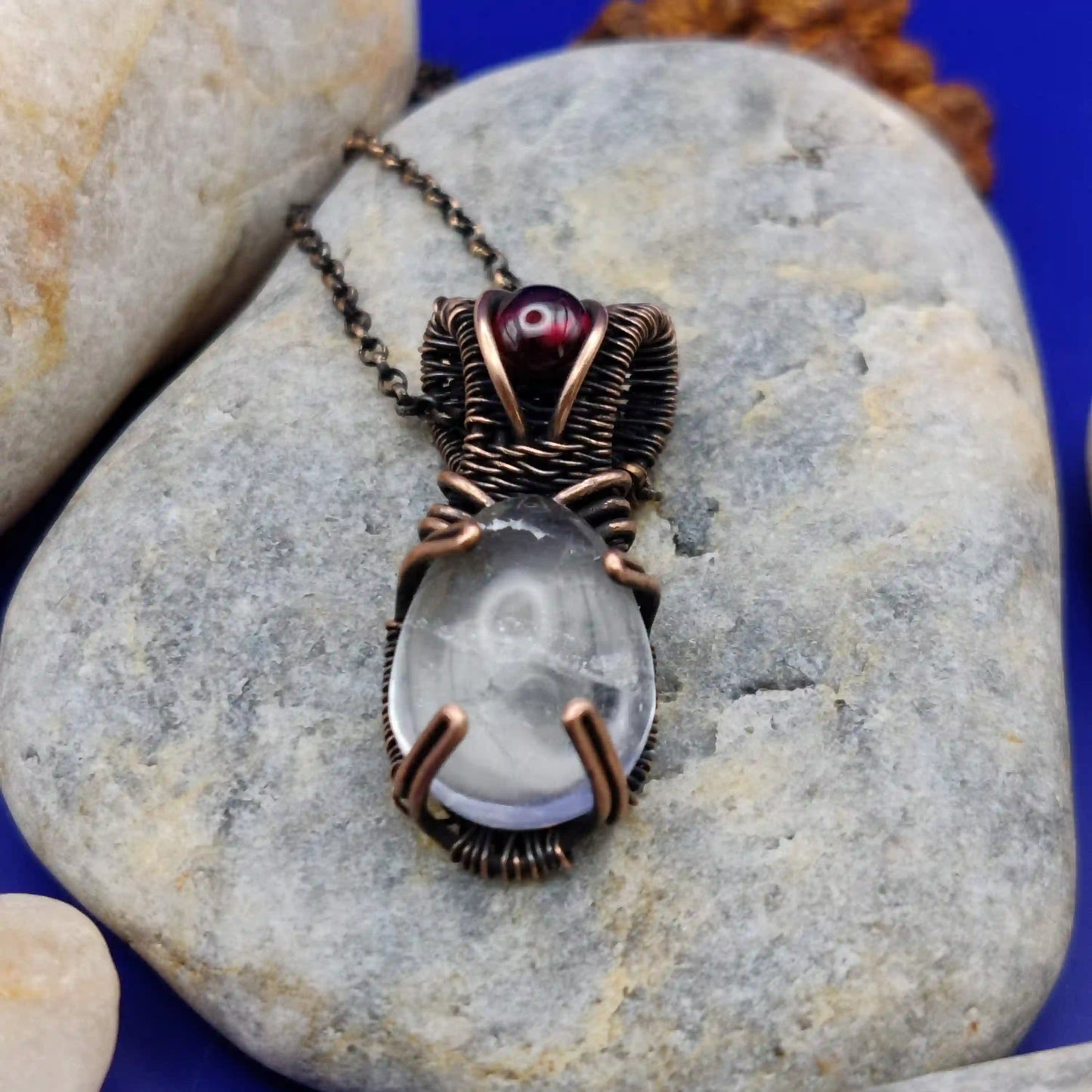 Daiva-Clear Quartz And Garnet Necklace-003 SA1 By Sanguine Aura Handcrafted Jewellery