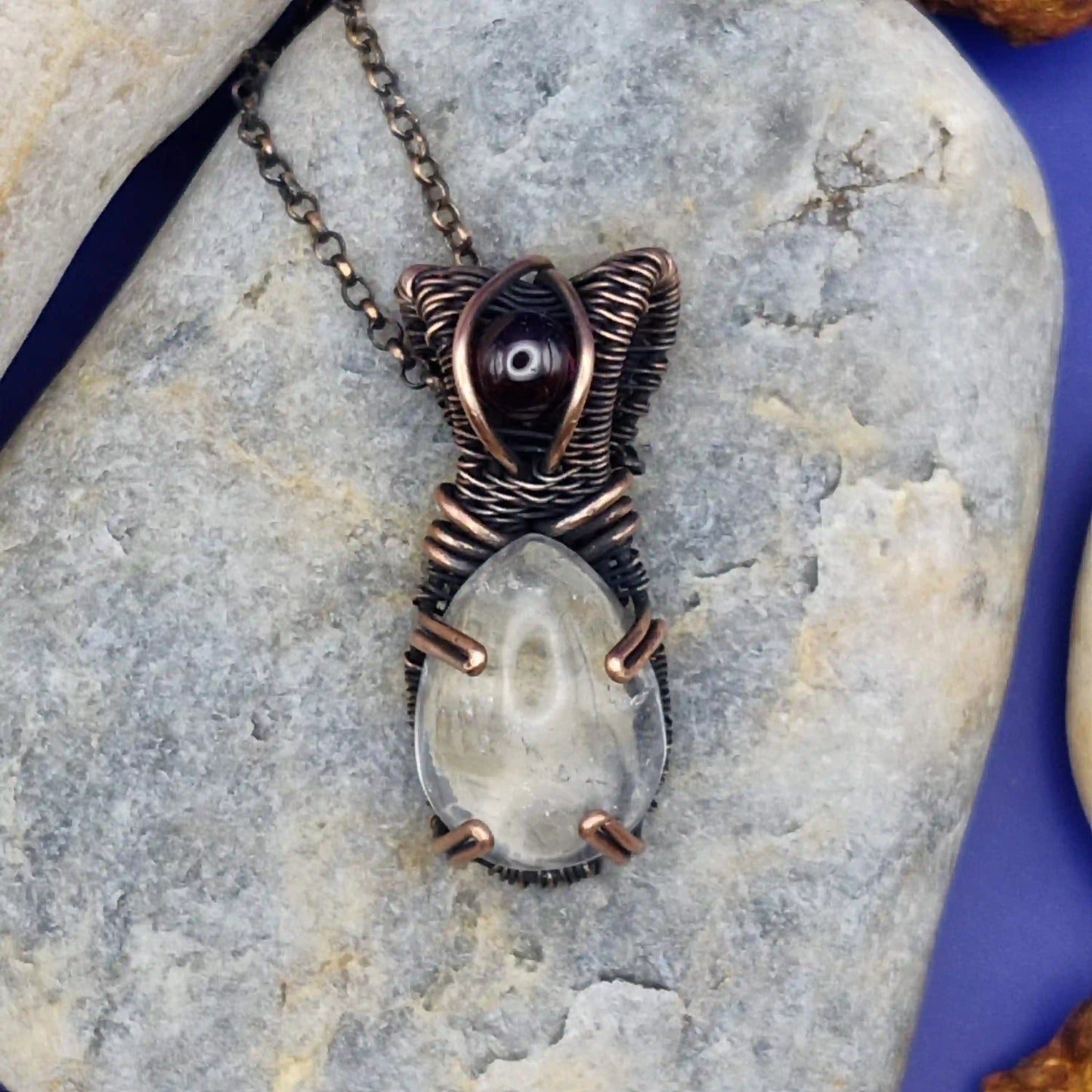 Daiva-Clear Quartz And Garnet Necklace-003 SA2 By Sanguine Aura Handcrafted Jewellery