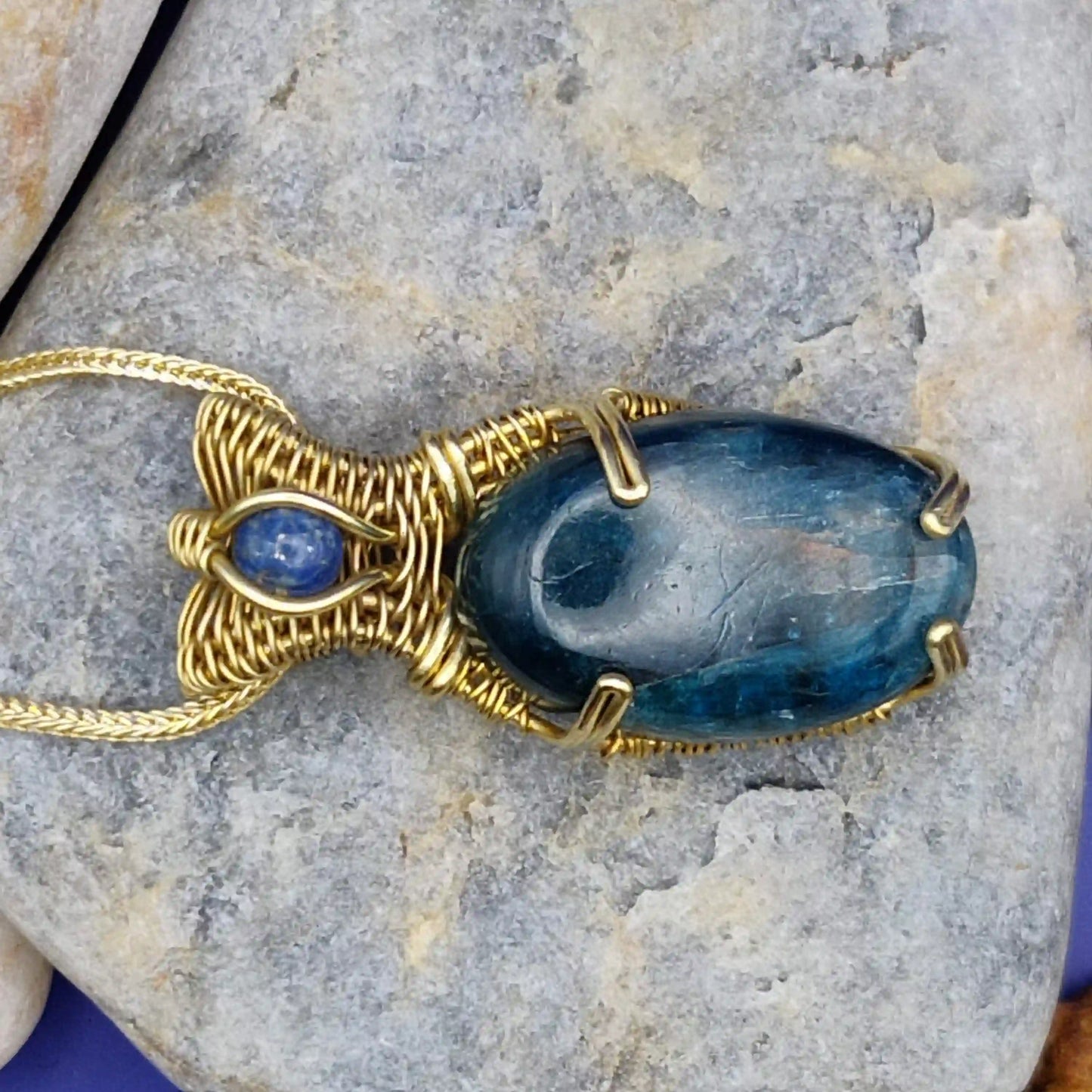 Daiva - Apatite and Lapis Lazuli Necklace SA4 By Sanguine Aura Handcrafted Jewellery