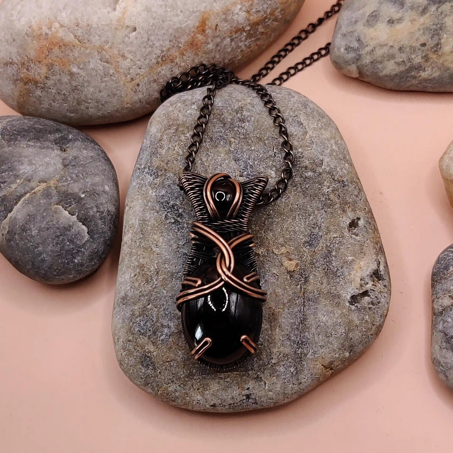 Daiva - Garnet Doublet Necklace 004 By Sanguine Aura Handcrafted Jewellery. Healing Benefits of Garnet - Passion, balance, and energy.
