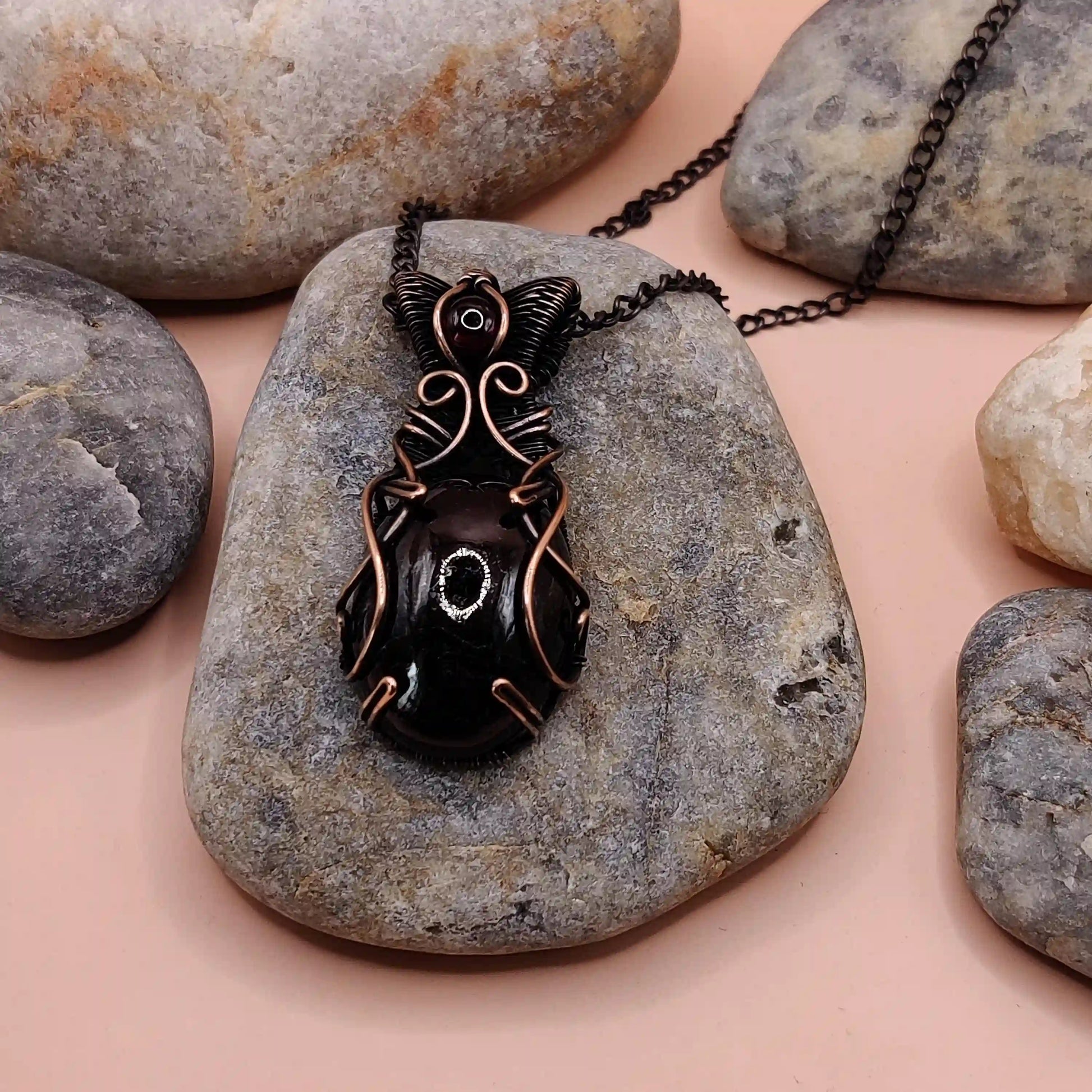 Daiva - Garnet Doublet Necklace 005 SA2 By Sanguine Aura Handcrafted Jewellery