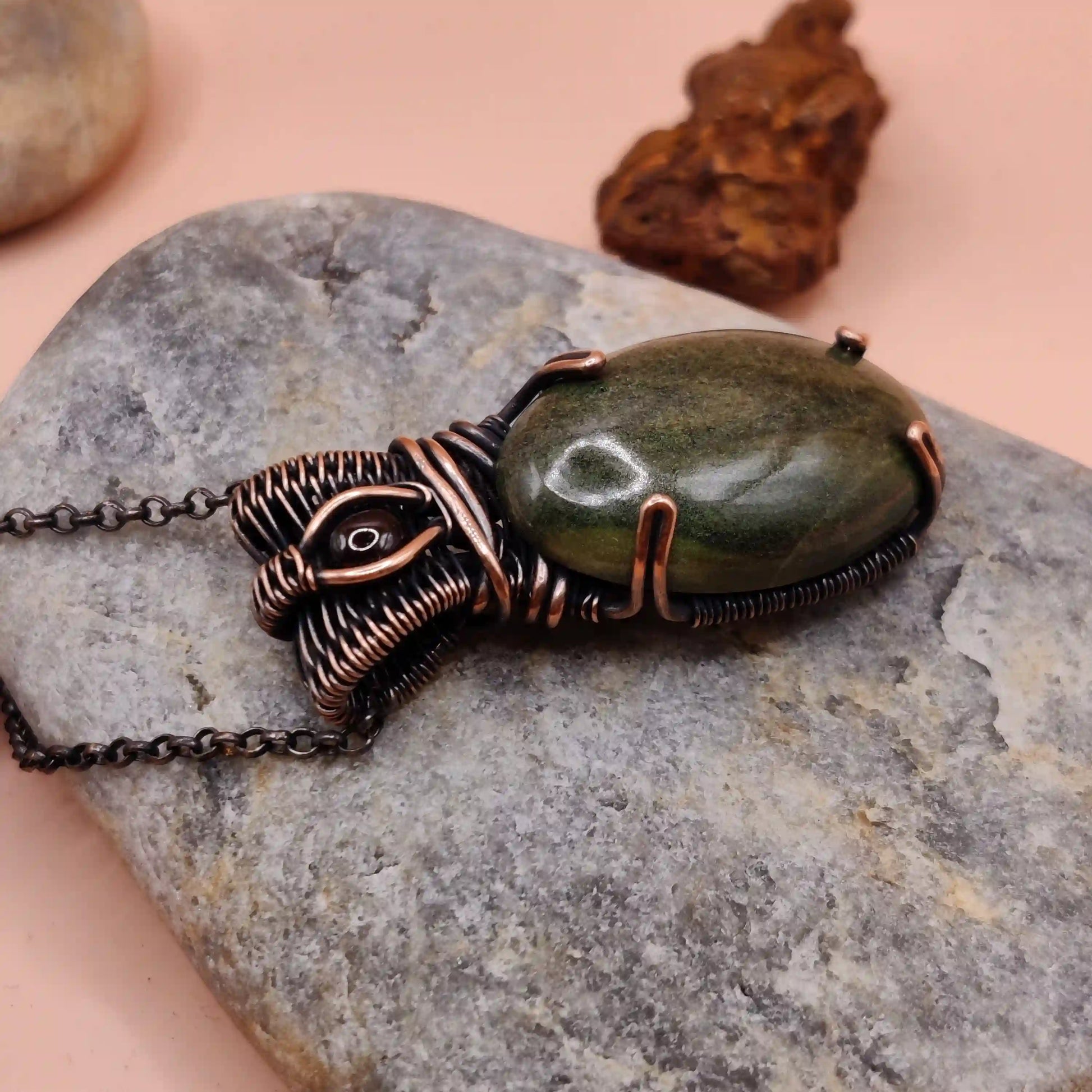 Daiva - Jade and Garnet Necklace 001 SA2 By Sanguine Aura Handcrafted Jewellery