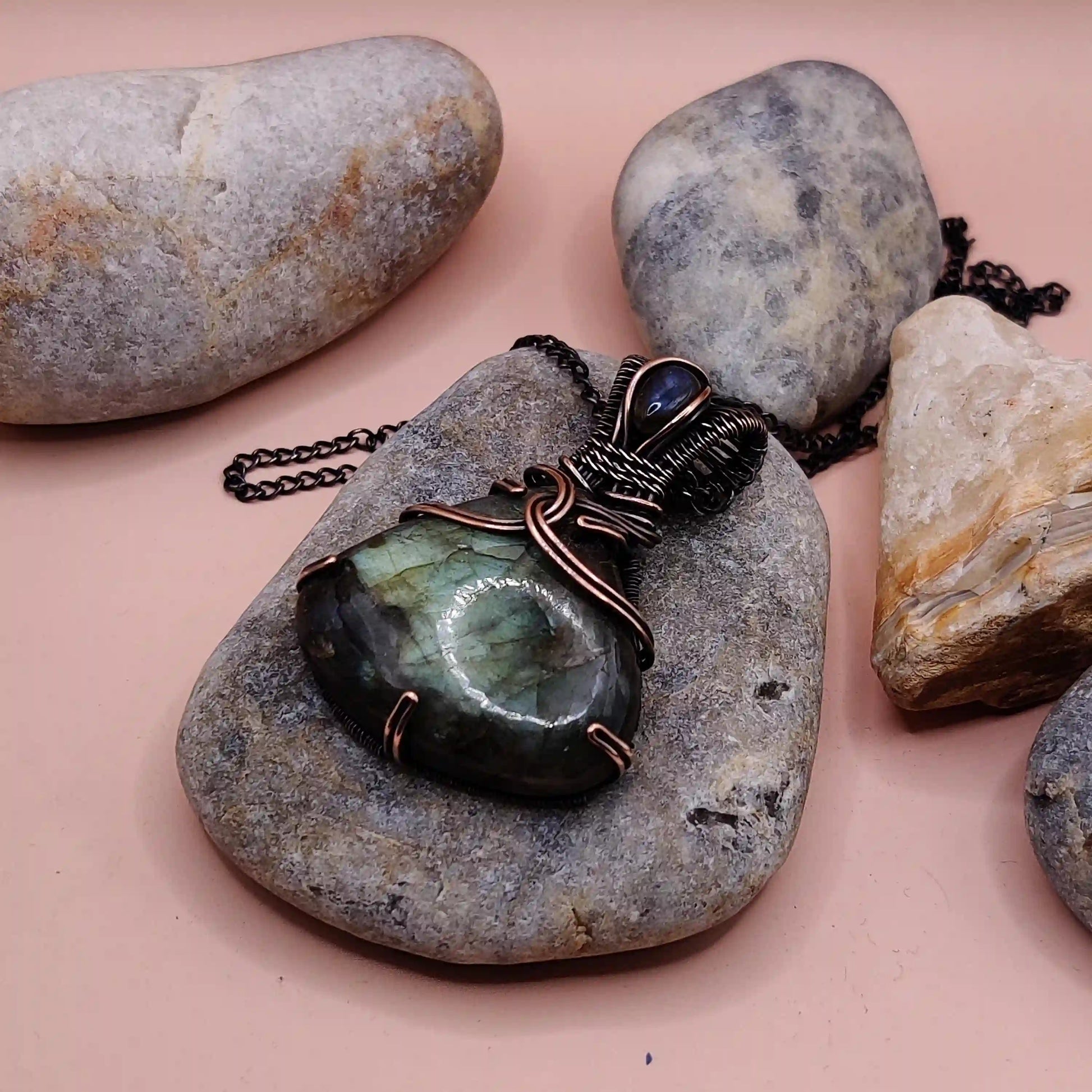 Daiva - Labradorite Doublet Necklace 001 SA1 By Sanguine Aura Handcrafted Jewellery