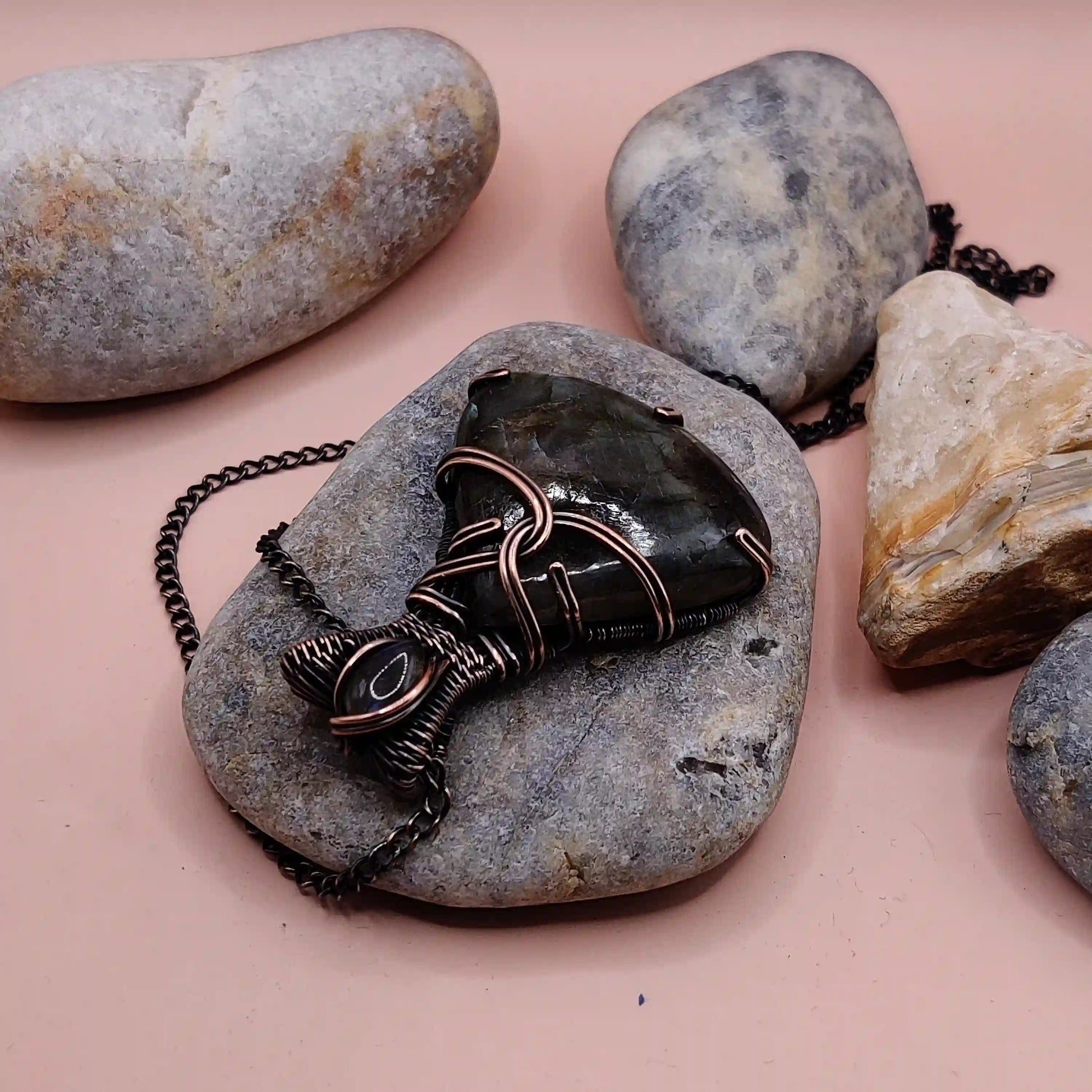 Daiva - Labradorite Doublet Necklace 001 SA3 By Sanguine Aura Handcrafted Jewellery