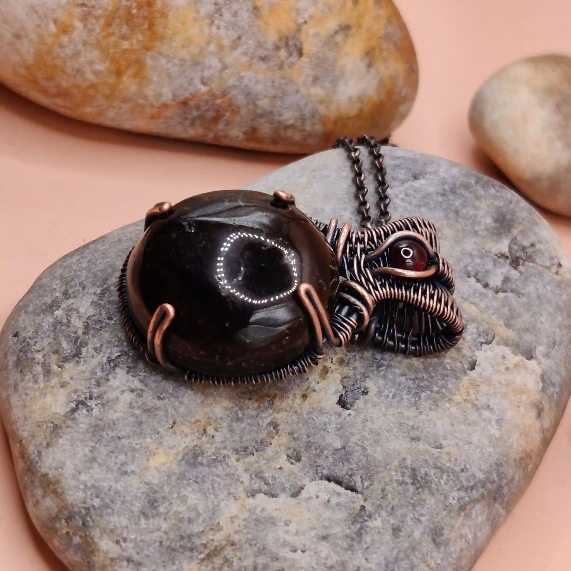 Daiva - Smoky Quartz and Garnet Necklace By Sanguine Aura Handcrafted Jewellery