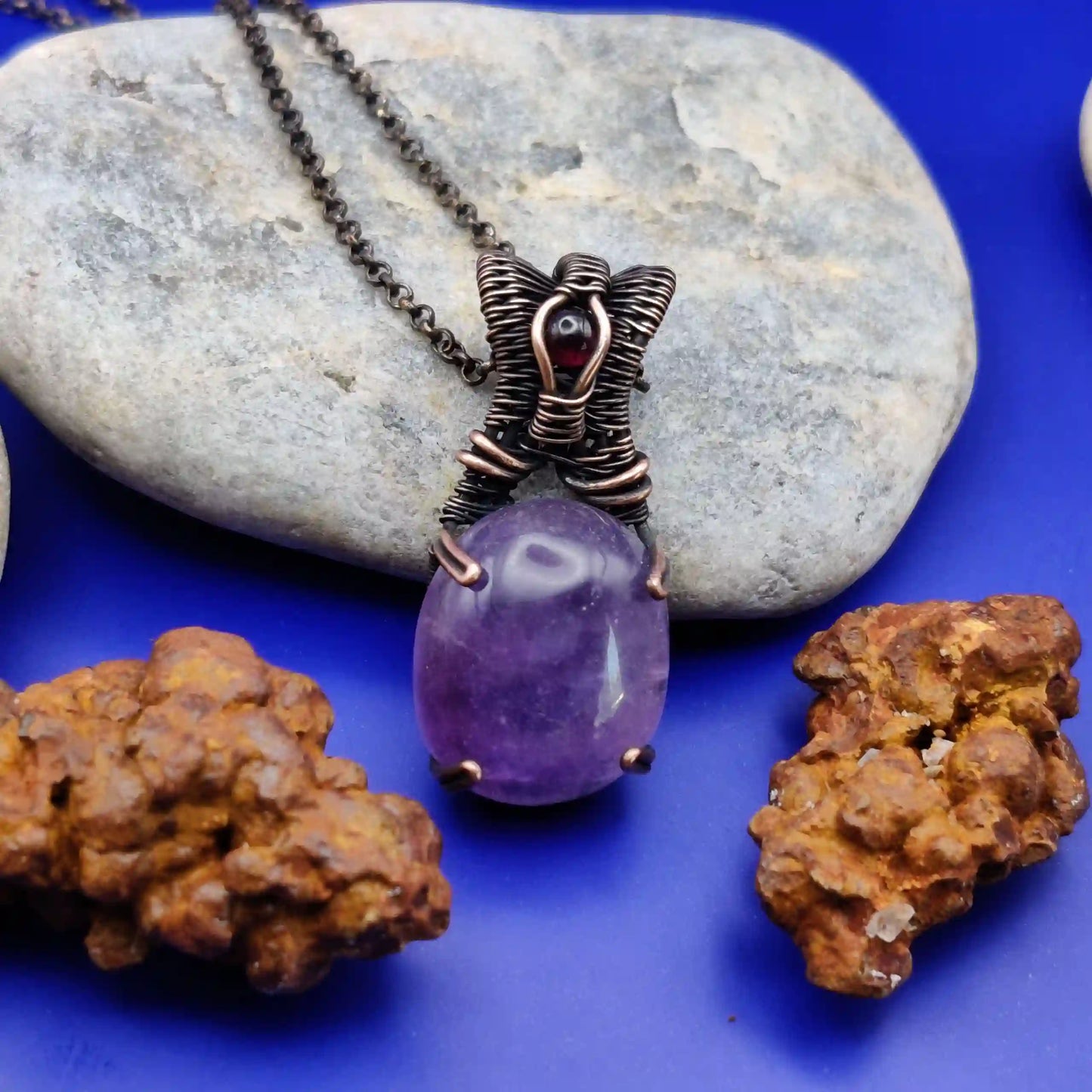 Daiva – Amethyst And Garnet Necklace – 001 By Sanguine Aura Handcrafted Jewellery