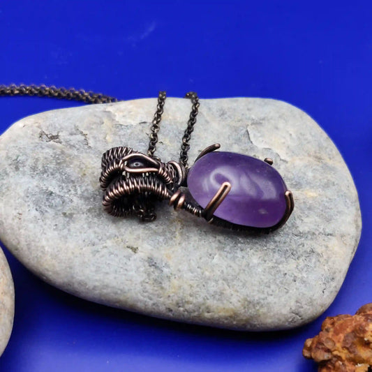 Daiva – Amethyst And Garnet Necklace – 001 SA1 By Sanguine Aura Handcrafted Jewellery