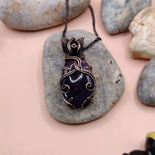 Daiva – Amethyst And Garnet Necklace – 002 SA1 By Sanguine Aura Handcrafted Jewellery