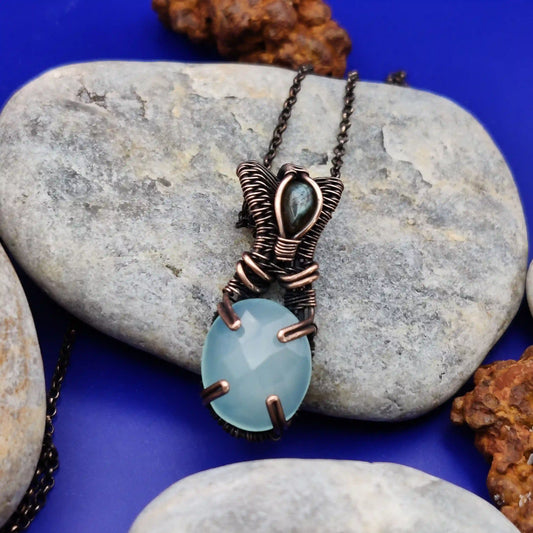 Daiva - Aqua Chalcedony and Labradorite Necklace SA1 By Sanguine Aura Handcrafted Jewellery
