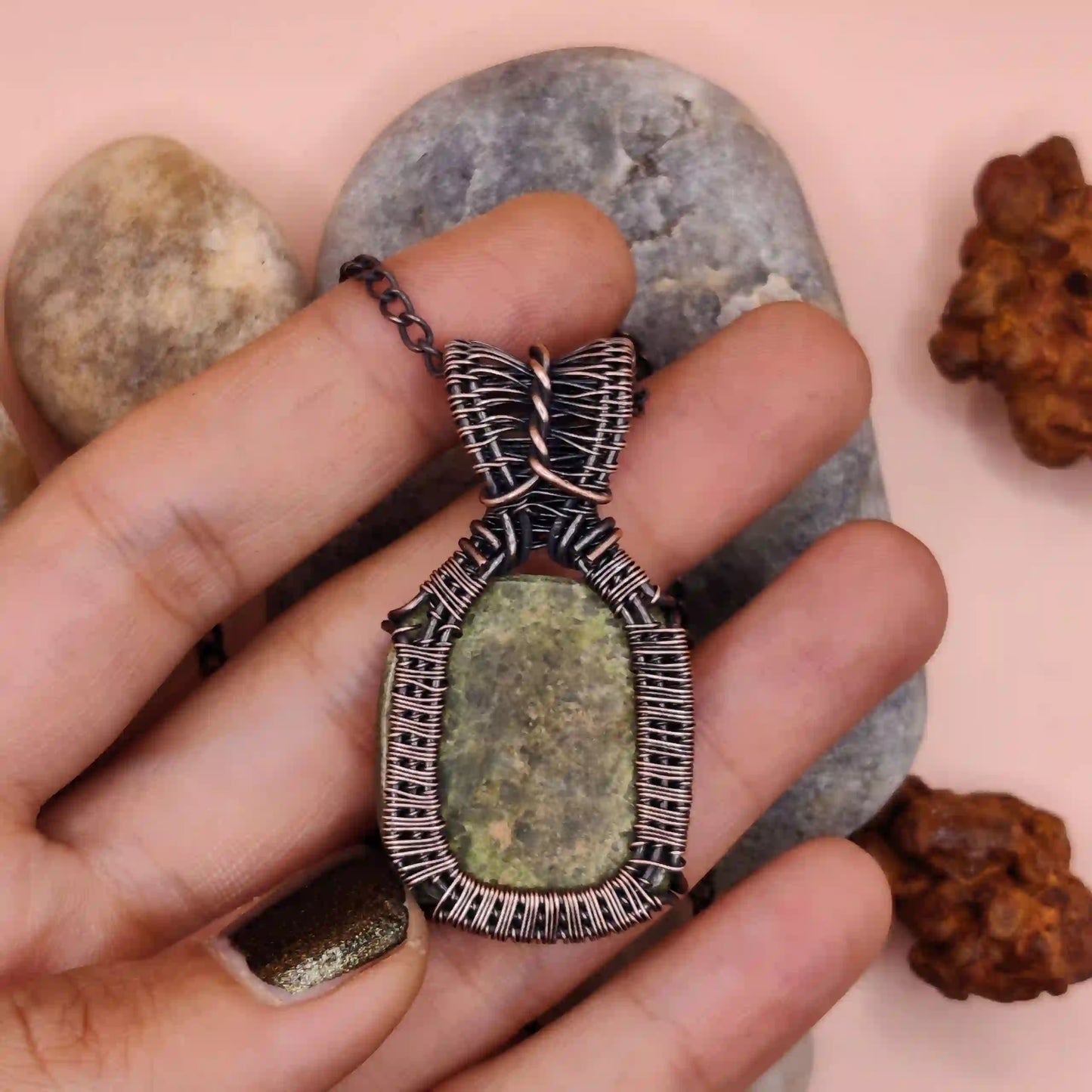 Daiva_Unakite_And_Lapis_Lazuli_Necklace_SA3 By Sanguine Aura Handcrafted Jewellery