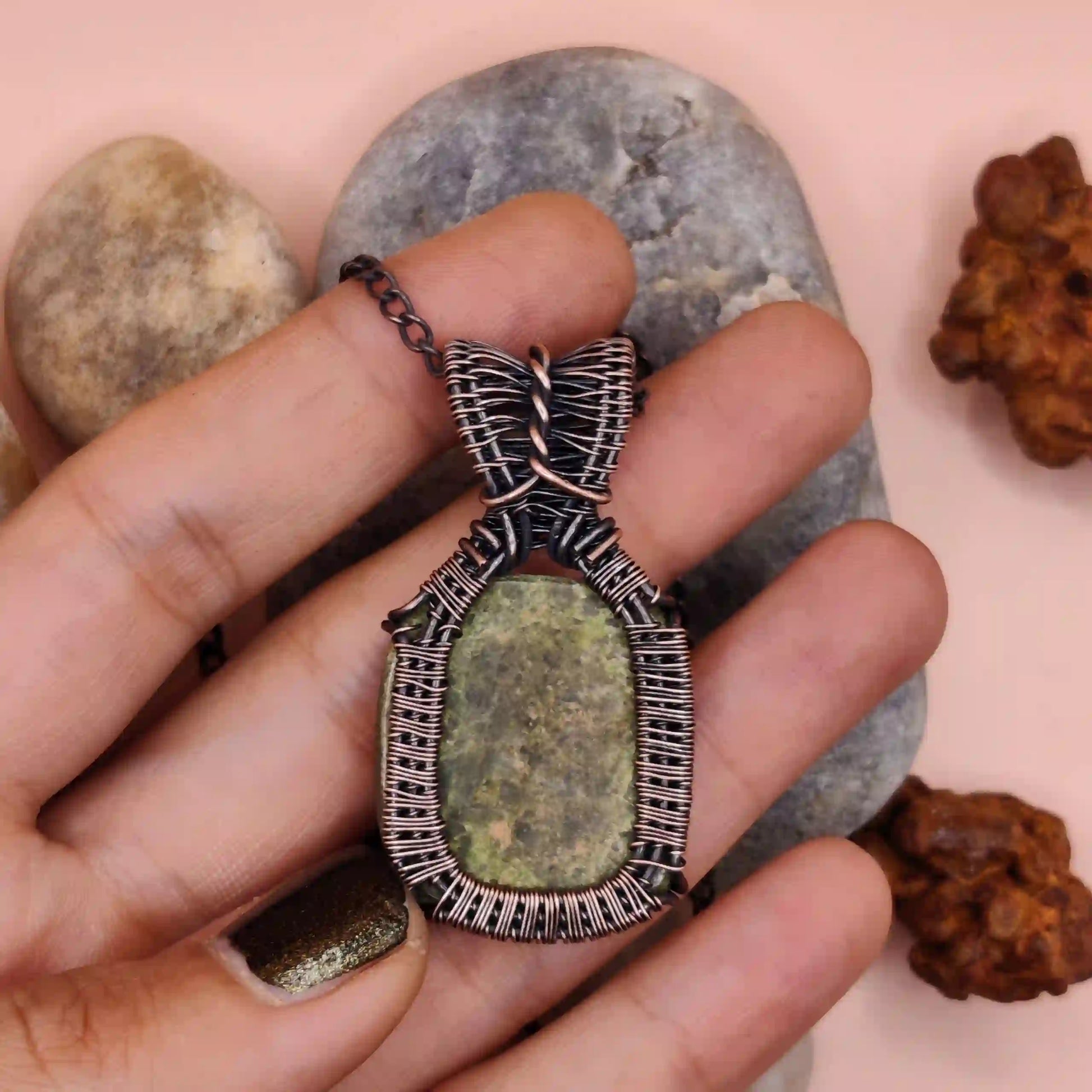 Daiva_Unakite_And_Lapis_Lazuli_Necklace_SA3 By Sanguine Aura Handcrafted Jewellery