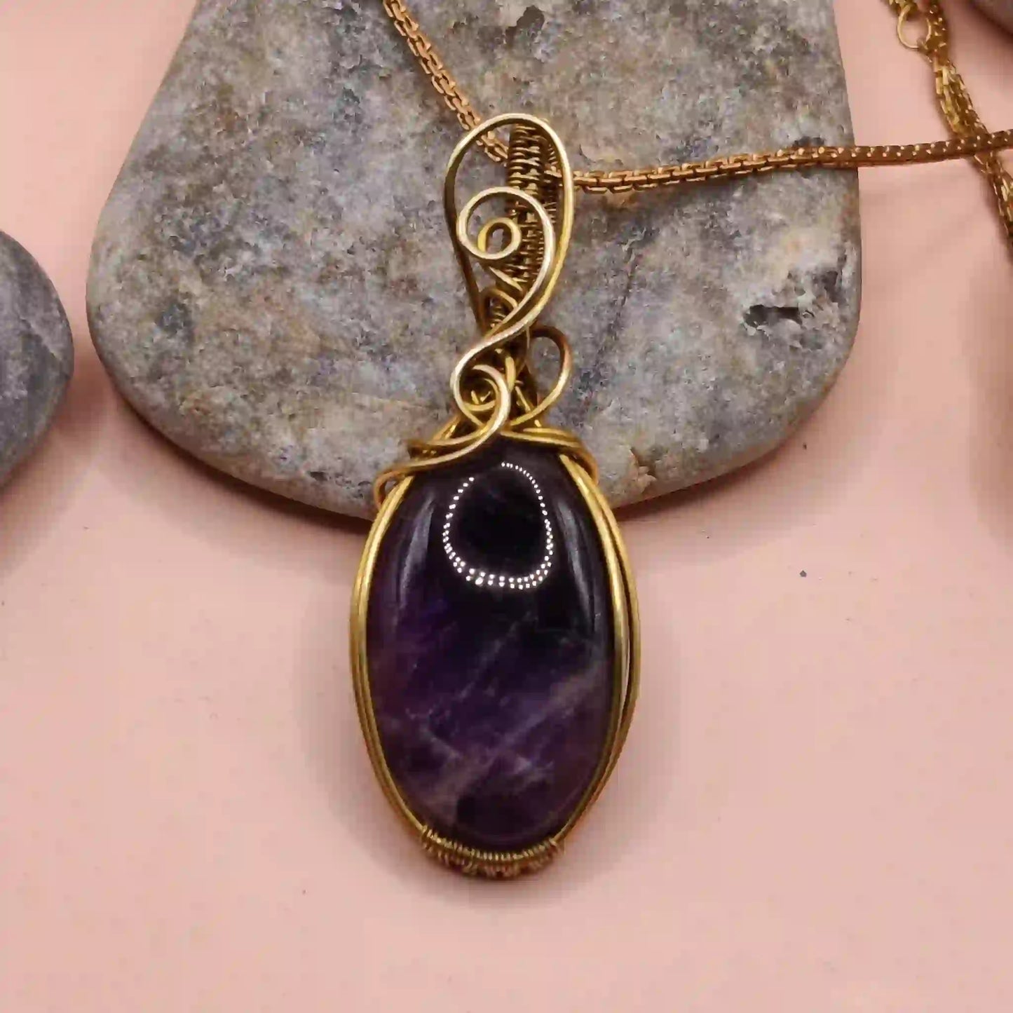 Dakshi-Amethyst Necklace-0012 By Sanguine Aura Handcrafted Jewellery