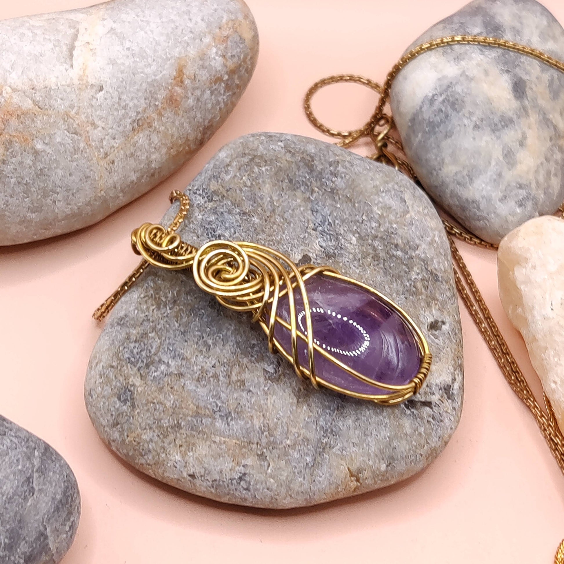 Dakshi-Amethyst Necklace-003 By Sanguine Aura Handcrafted Jewellery