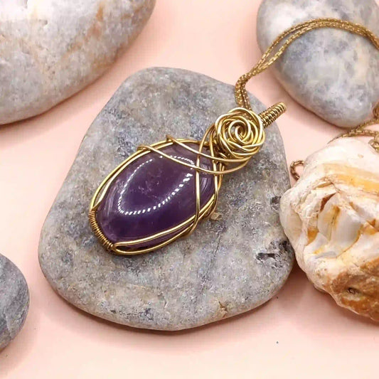 Dakshi-Amethyst Necklace-004 By Sanguine Aura Handcrafted Jewellery