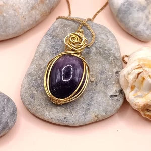 Dakshi-Amethyst Necklace-006 By Sanguine Aura Handcrafted Jewellery