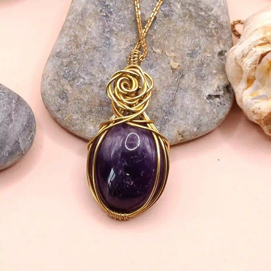 Dakshi- Amethyst Necklace-006 SA1 By Sanguine Aura Handcrafted Jewellery